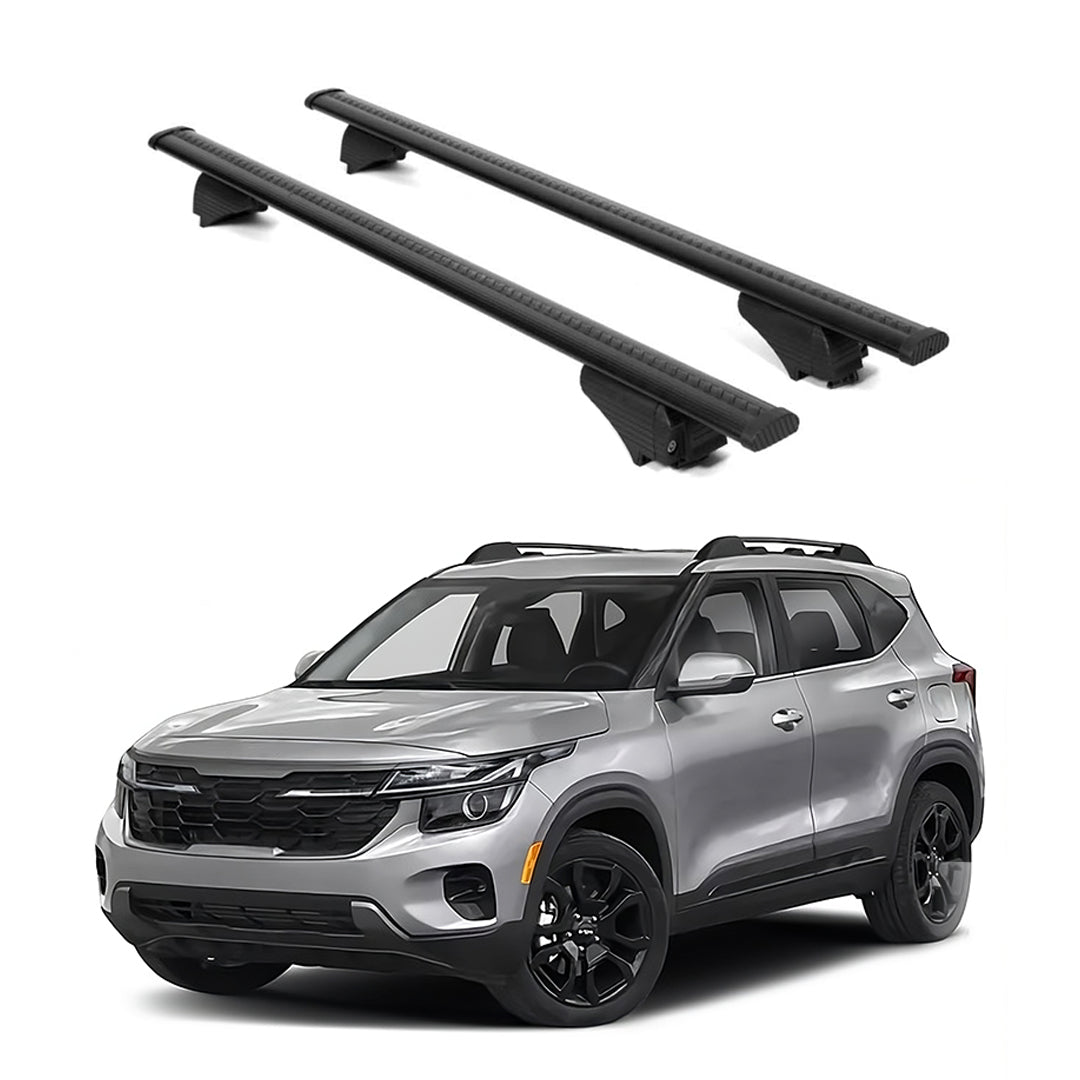 ERKUL Roof Rack Cross Bars for KIA Seltos 2021-2026 for Raised Rails - Black