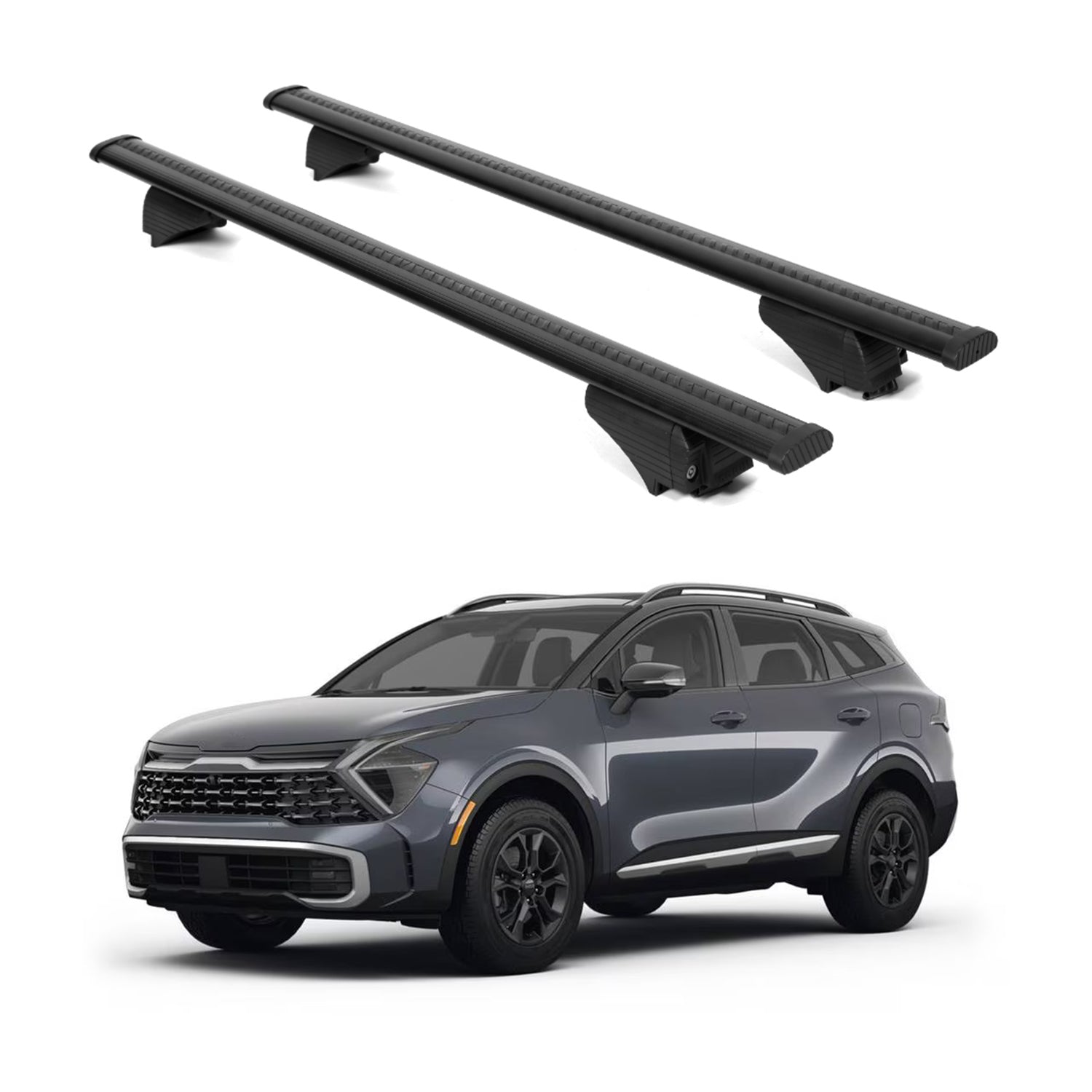 ERKUL Roof Rack Cross Bars for KIA Sportage 2023-2026 for Raised Rails - Black