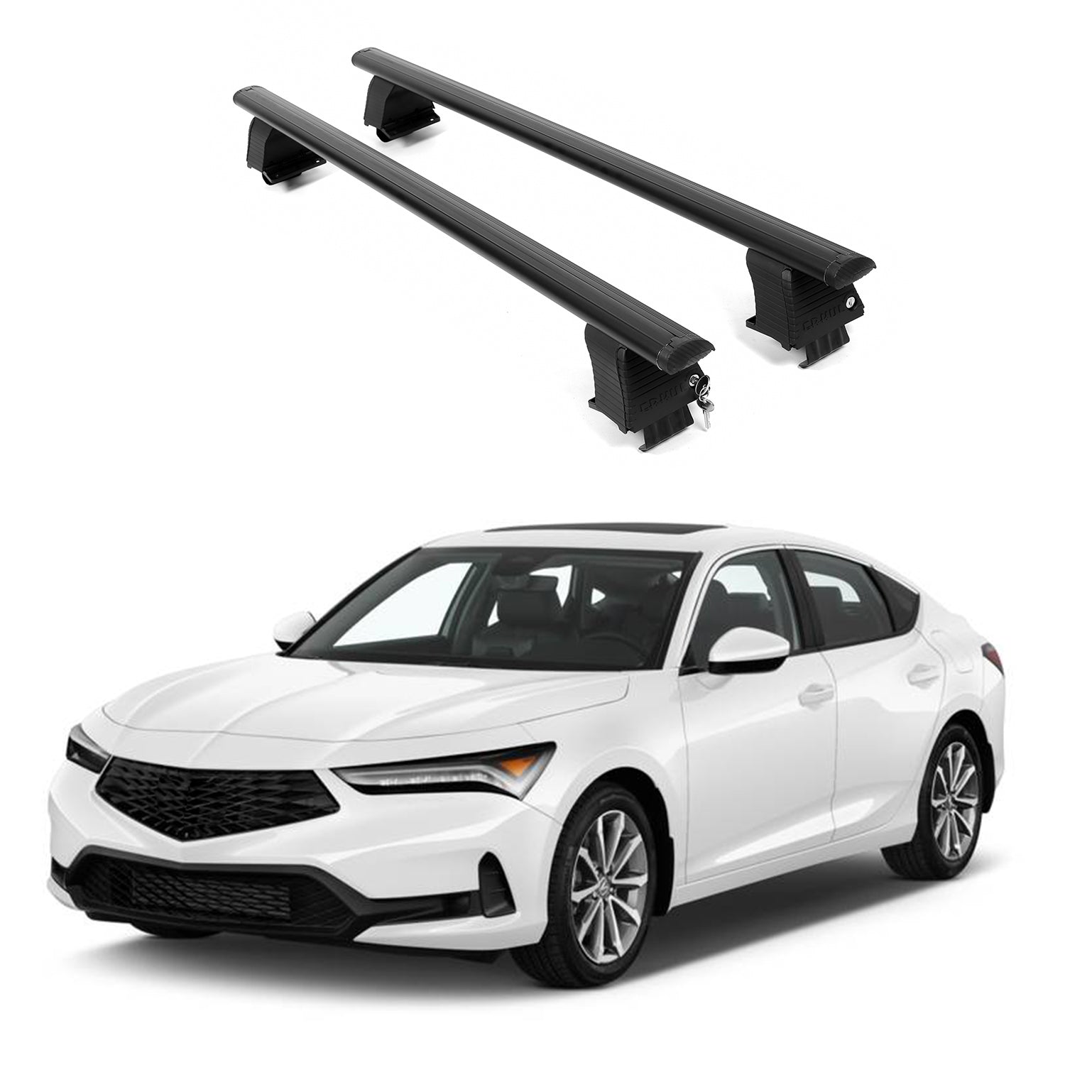 ERKUL Roof Rack Crossbars For ACURA INTEGRA 2023-2026 Naked Roof Aluminum Black