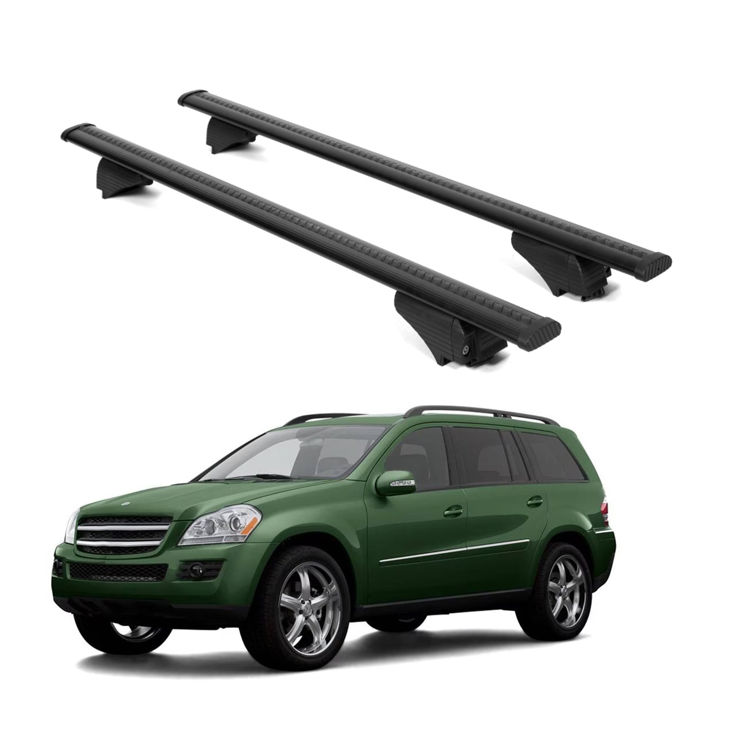 ERKUL Roof Rack Cross Bars for Mercedes GL 2006-2012 for Raised Rails - Black
