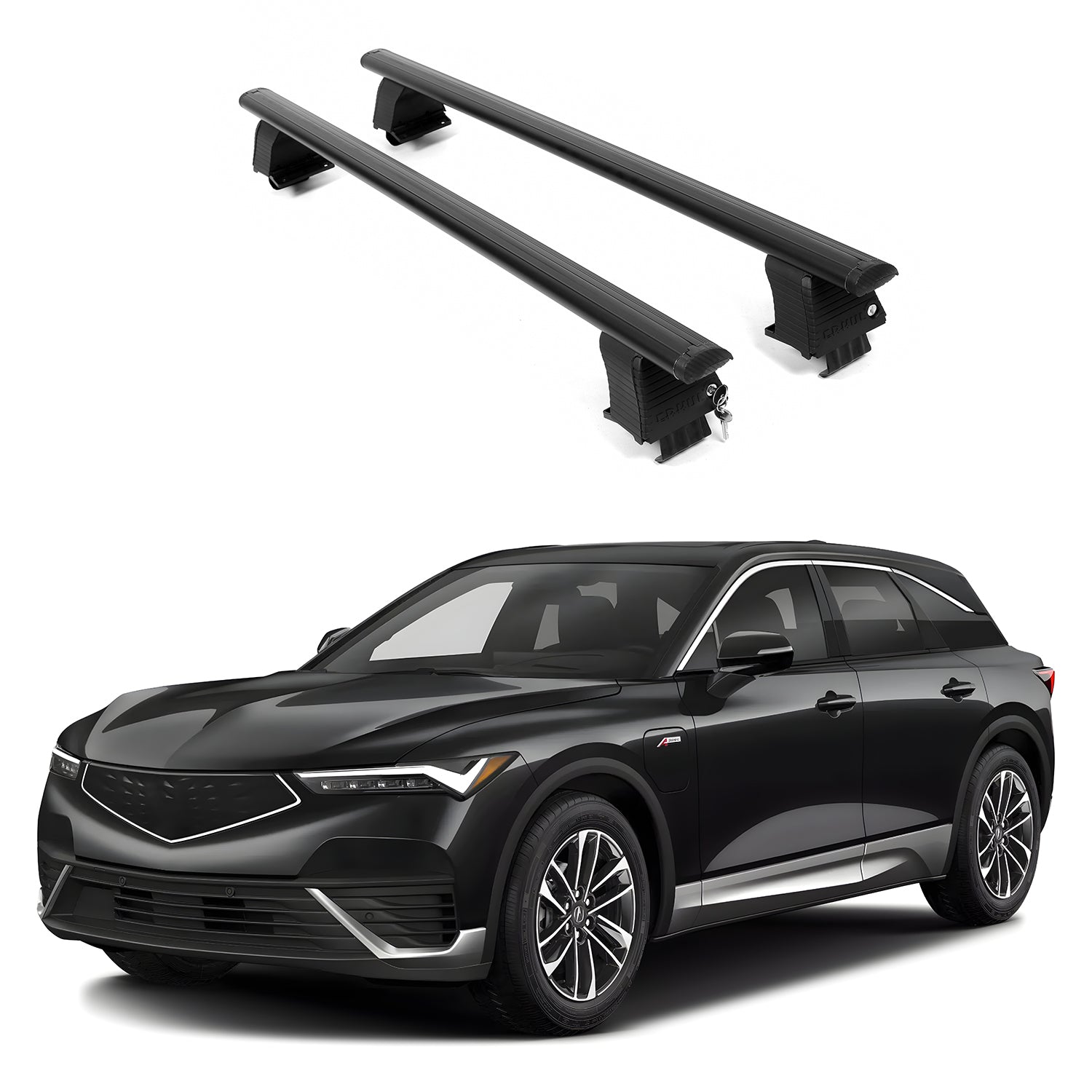 ERKUL Roof Rack Crossbars For ACURA ZDX 2024-2026 Naked Roof Aluminum Black