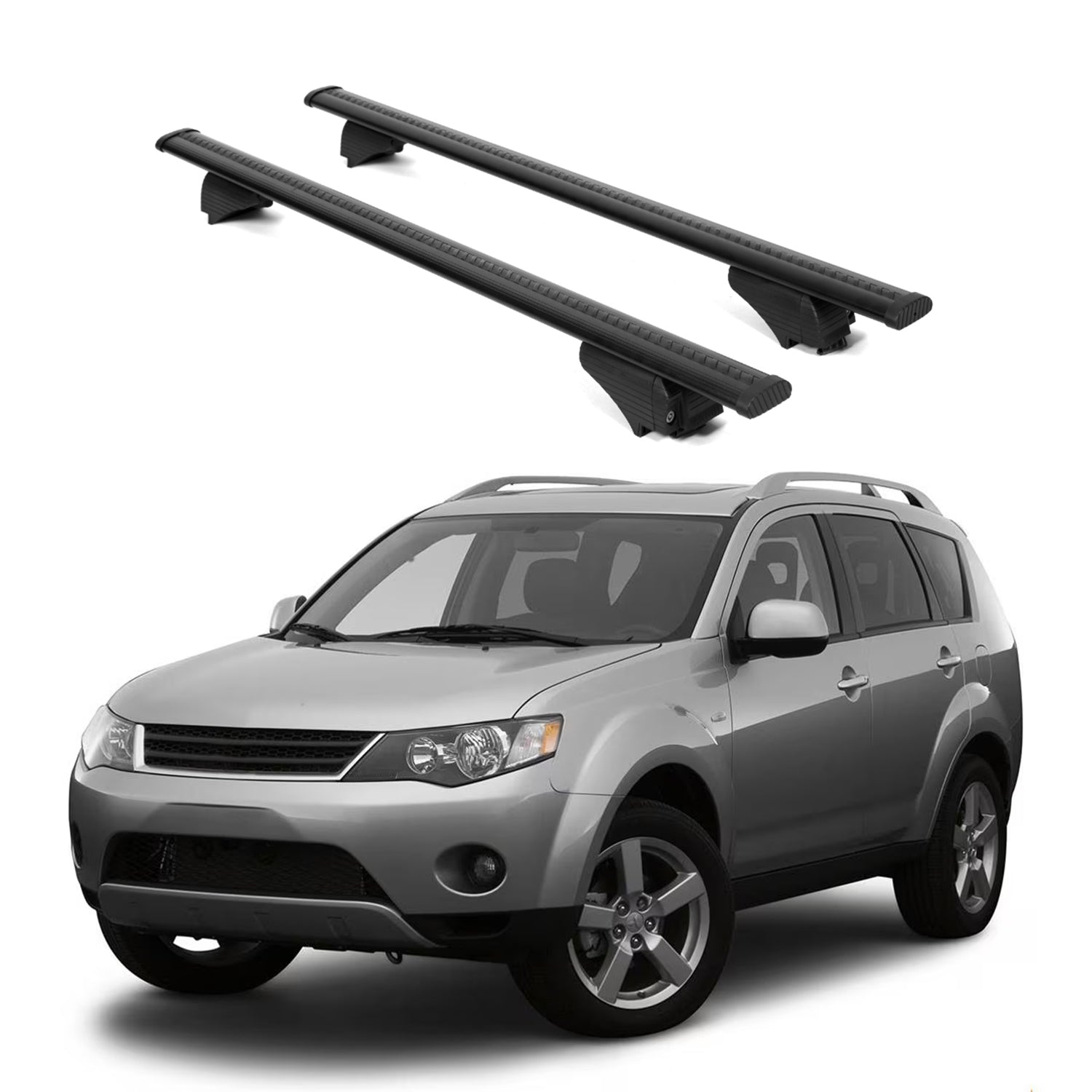 ERKUL Roof Rack Cross Bars for Mitsubishi Outlander 2007-2013 - Black