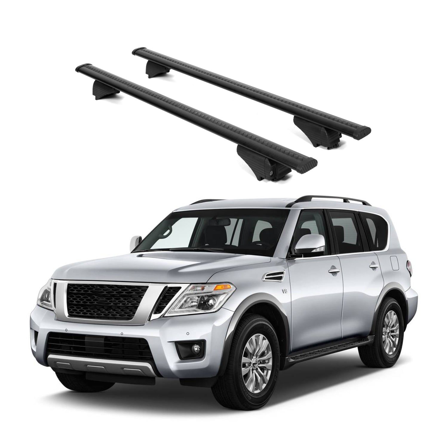 ERKUL Roof Rack Cross Bars for Nissan Armada 2017-2024 for Raised Rails - Black