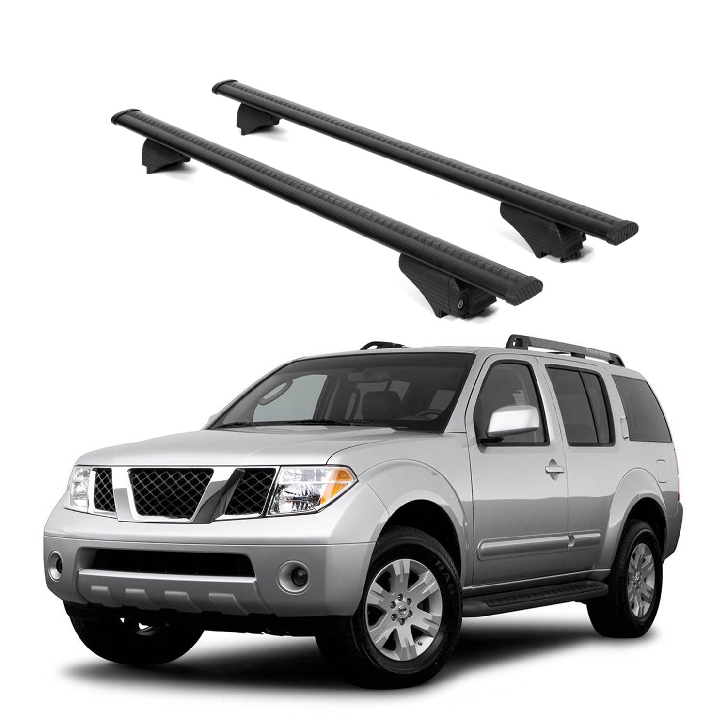 ERKUL Roof Rack Crossbars for Nissan Pathfinder 2005-2012 for Raised Rails-Black