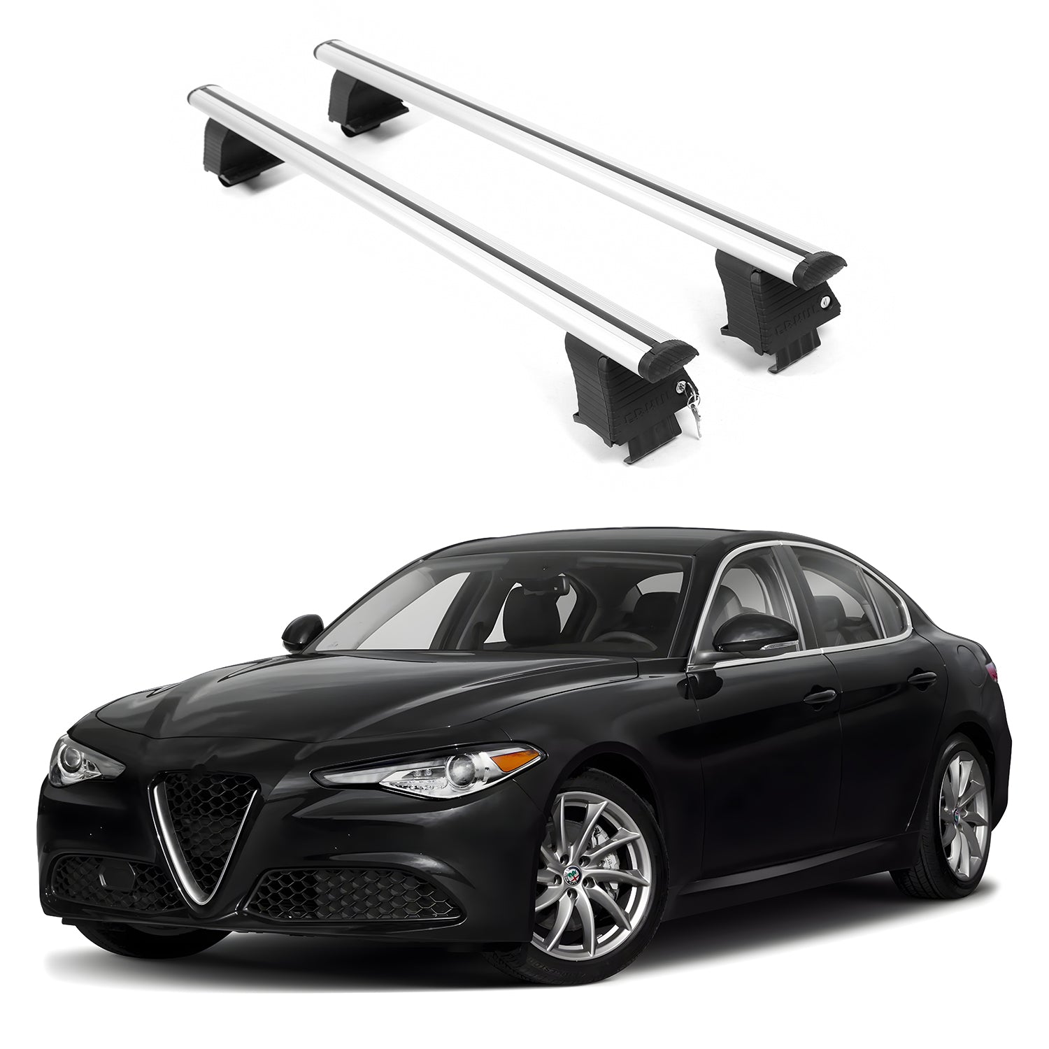 ERKUL Roof Rack Crossbars For ALFA ROMEO GIULIA 2017-2026 Naked Roof Aluminum Silver