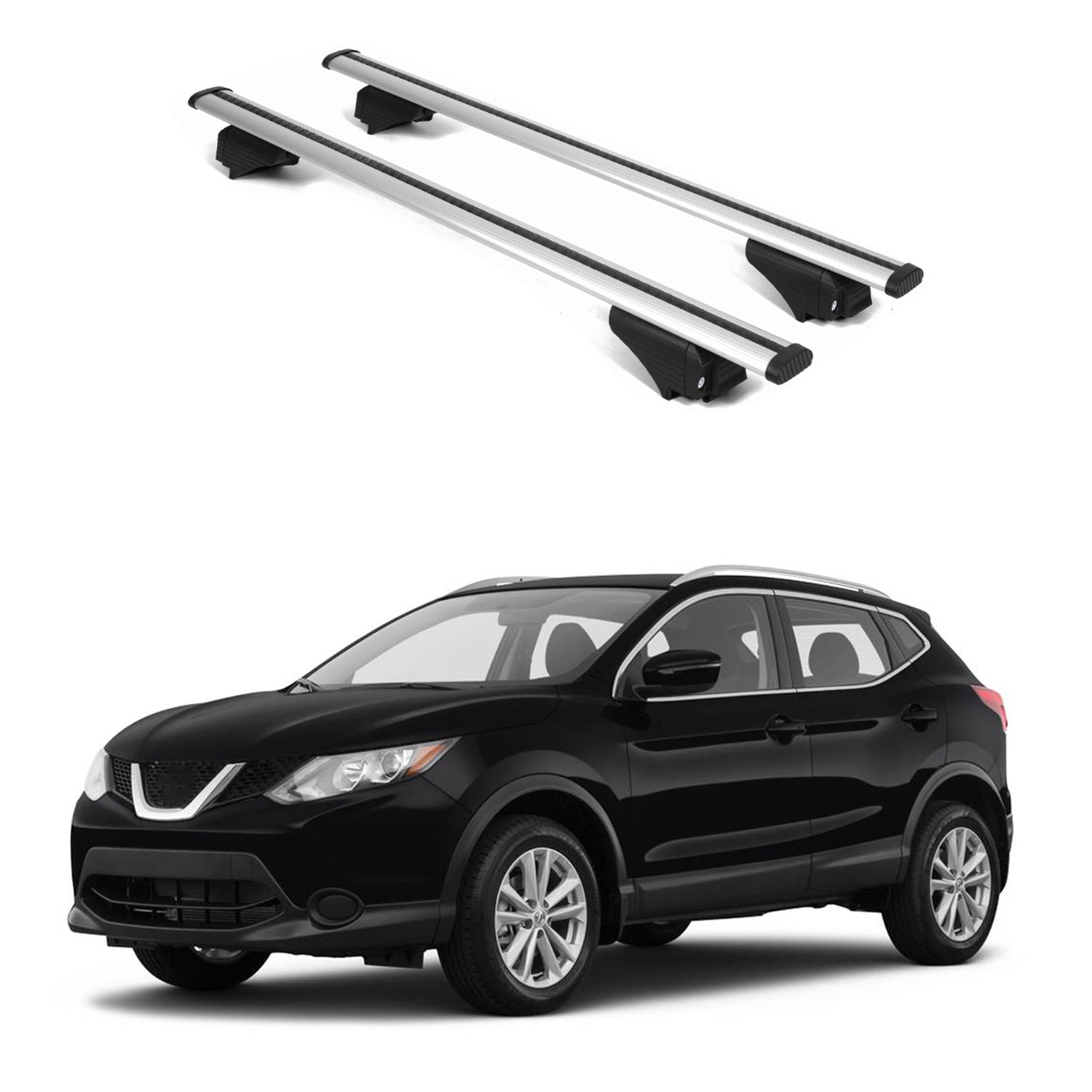 ERKUL Roof Rack Crossbars for Nissan Rogue Sport 17-22 for Raised Rails-Silver