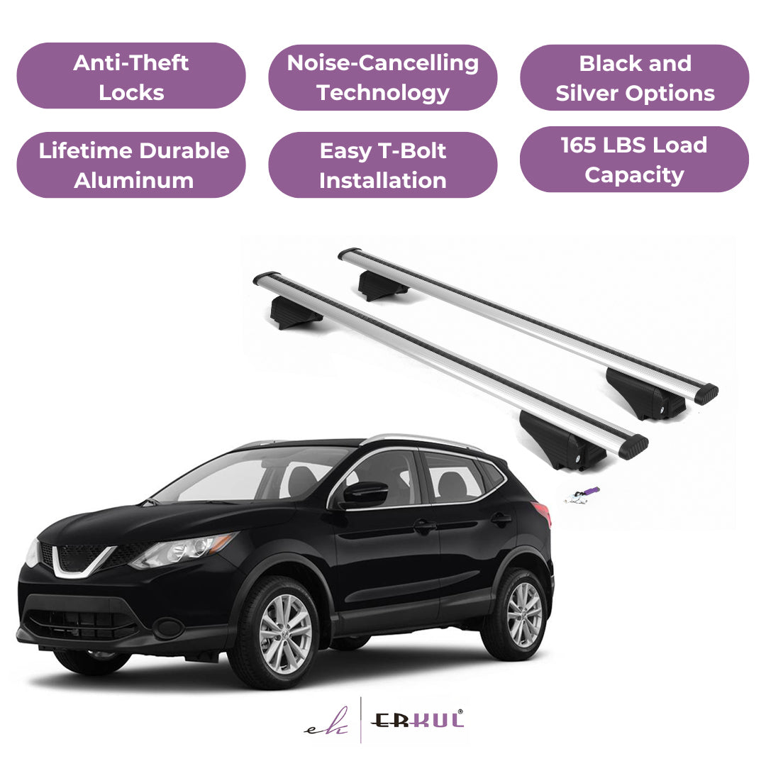 Roof Rack Crossbars with Extended Bar Design for Nissan Rogue Sport 17-22 -Silver