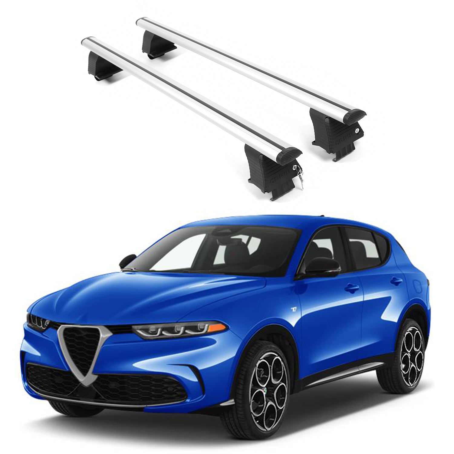ERKUL Roof Rack Crossbars For ALFA ROMEO Tonale 2023-2026 Naked Roof Aluminum Silver