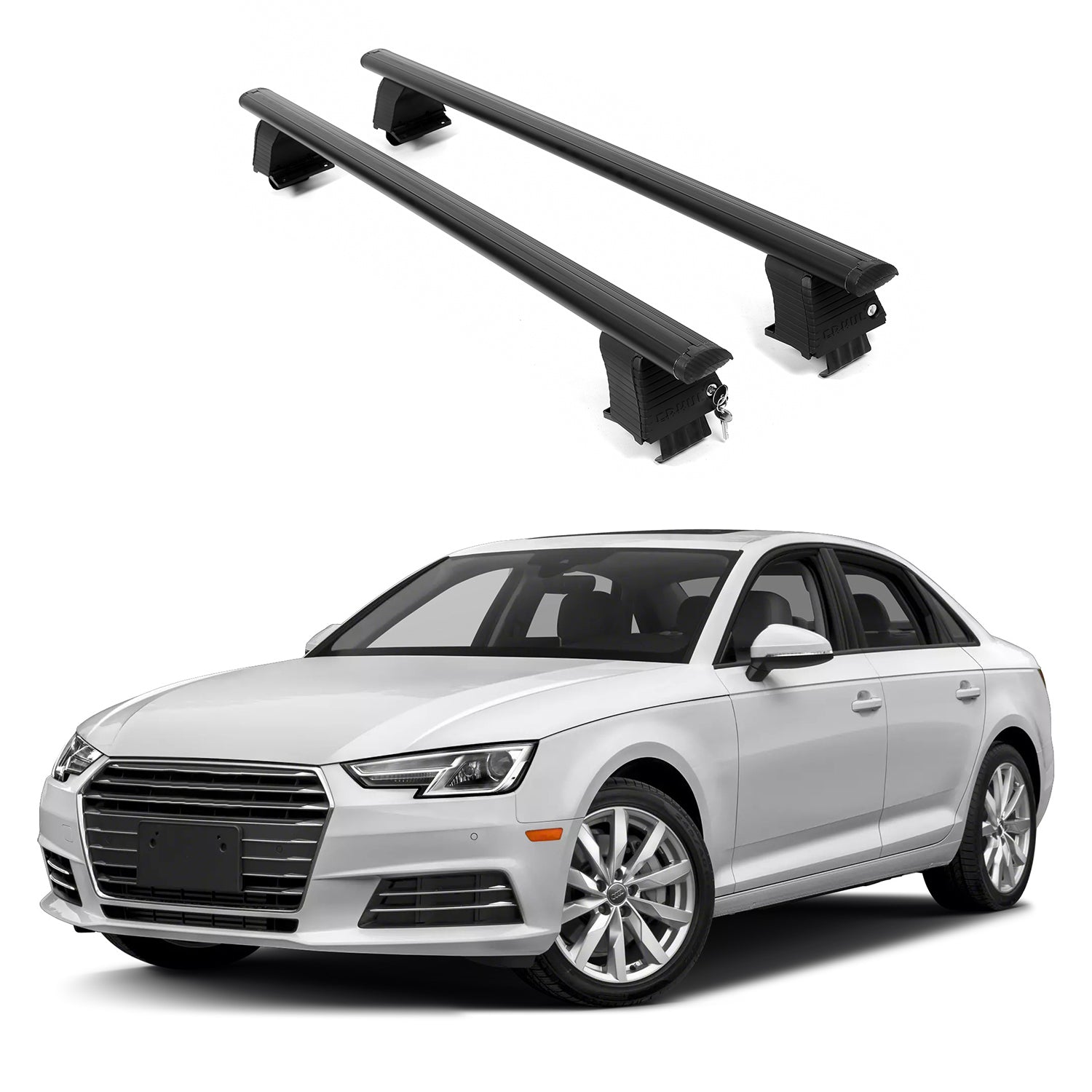 ERKUL Roof Rack Crossbars For AUDI A4 2017-2025 Naked Roof Aluminum Black