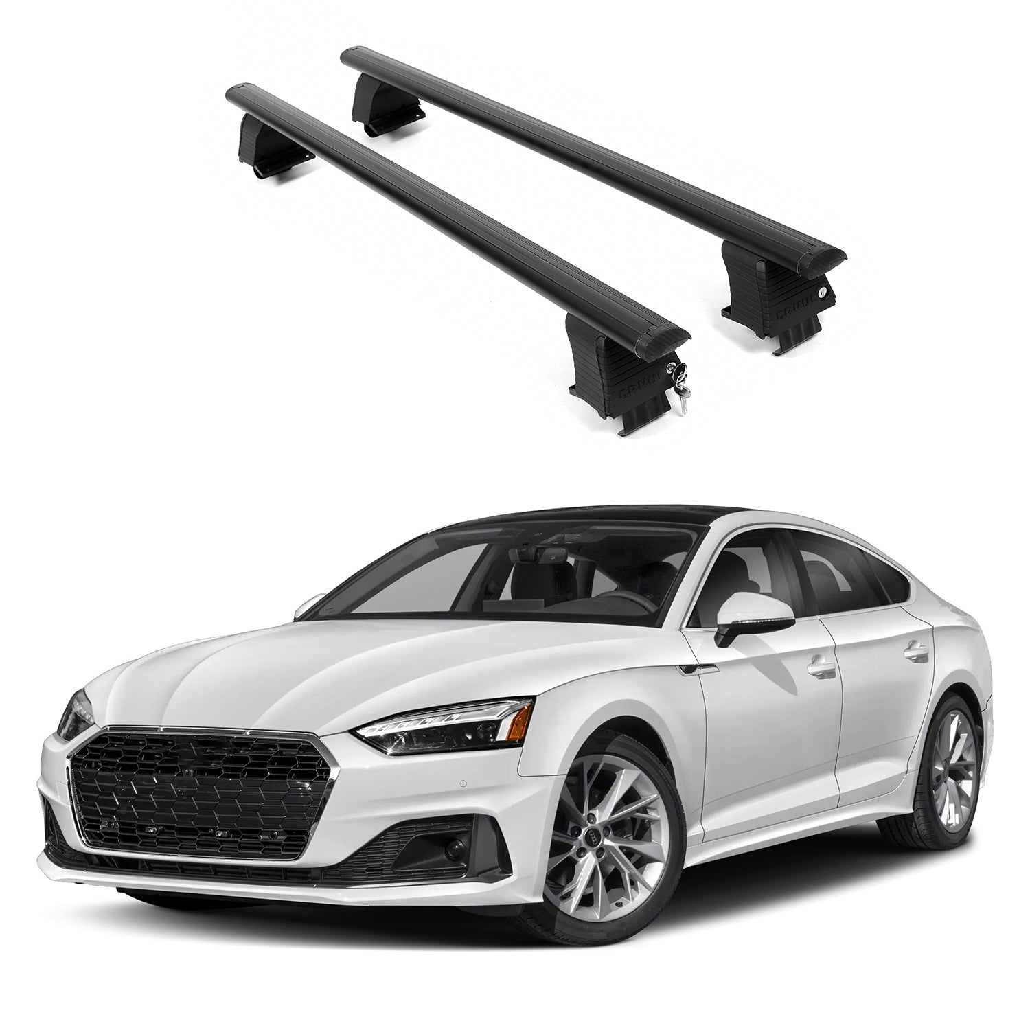 ERKUL Roof Rack Crossbars For AUDI A5 SPORTBACK 2018-2025 Naked Roof Aluminum Black