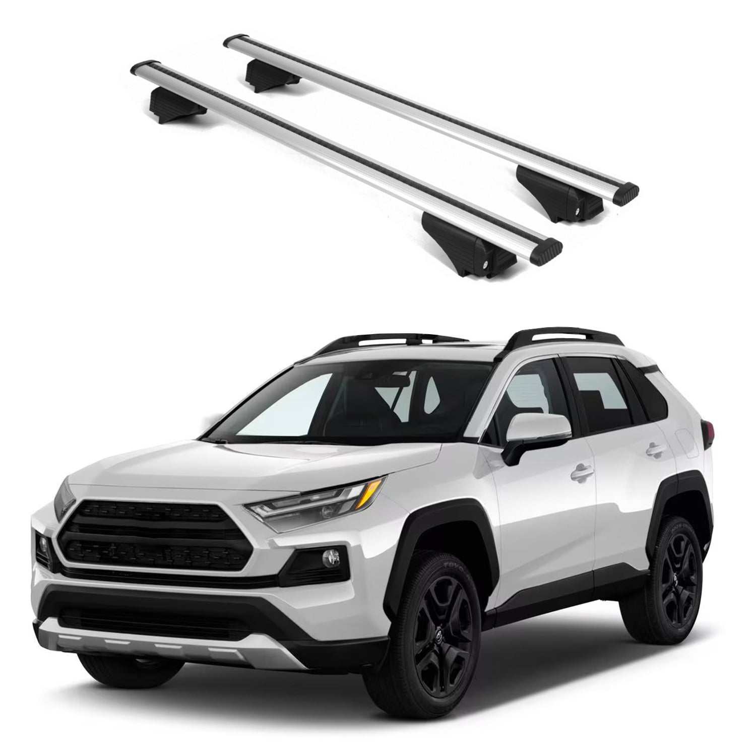 ERKUL Roof Rack Cross Bars for Toyota 4Runner 2010-2024 for Raised Rails-Silver