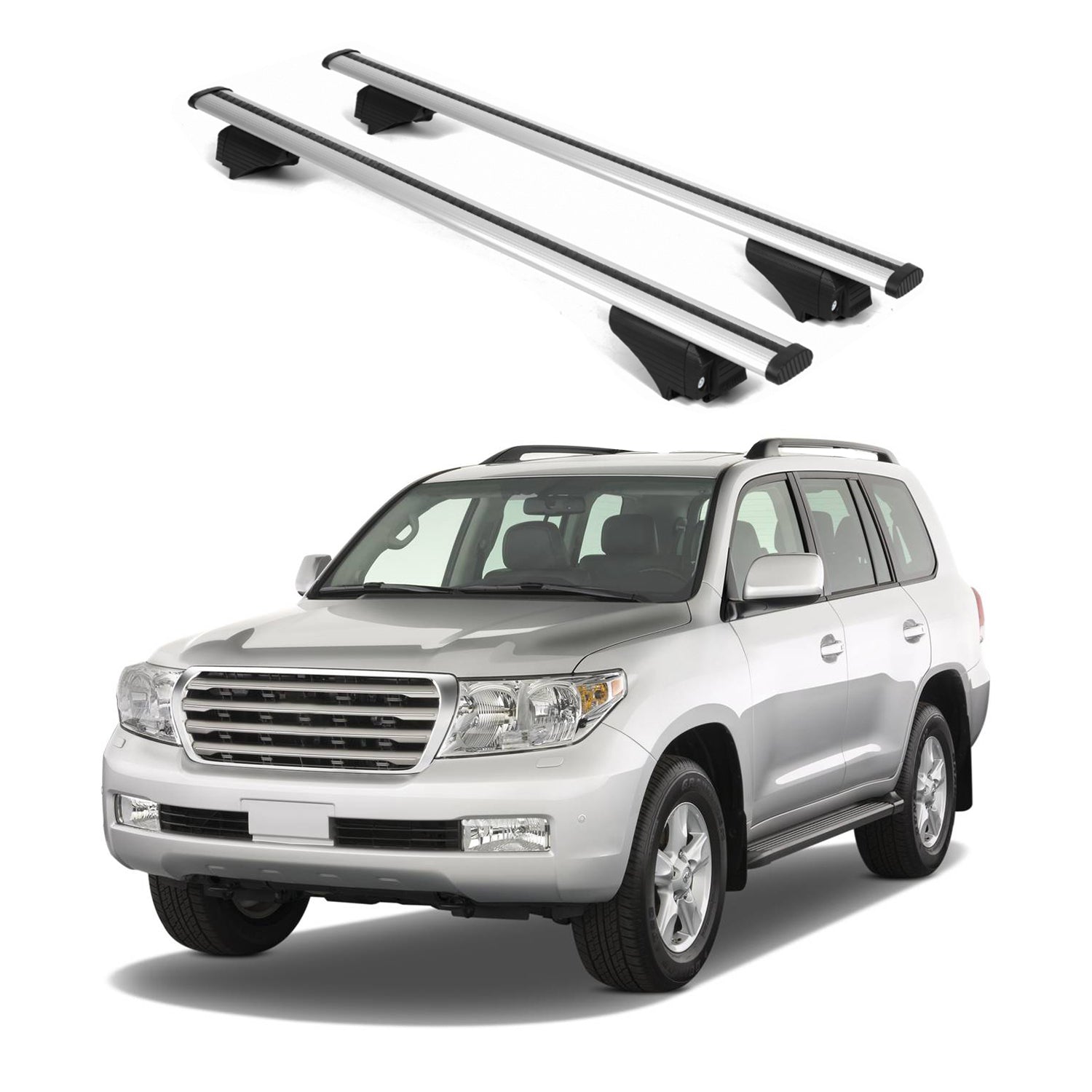 ERKUL Roof Rack Cross Bars for Toyota Land Cruiser 2008-2021 - Silver