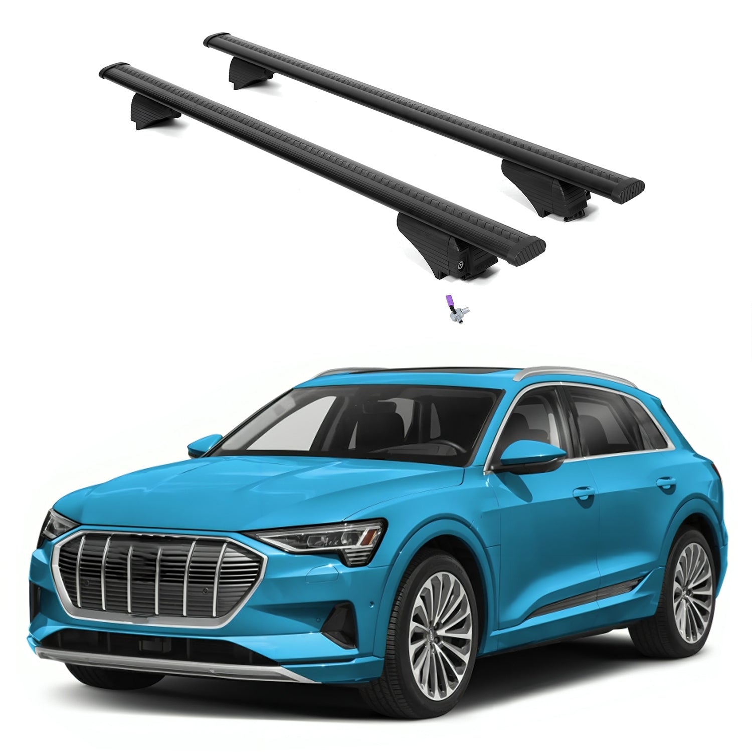 ERKUL Roof Rack Cross Bars for Audi e-tron 2019-2023 with Flush Rails - Black