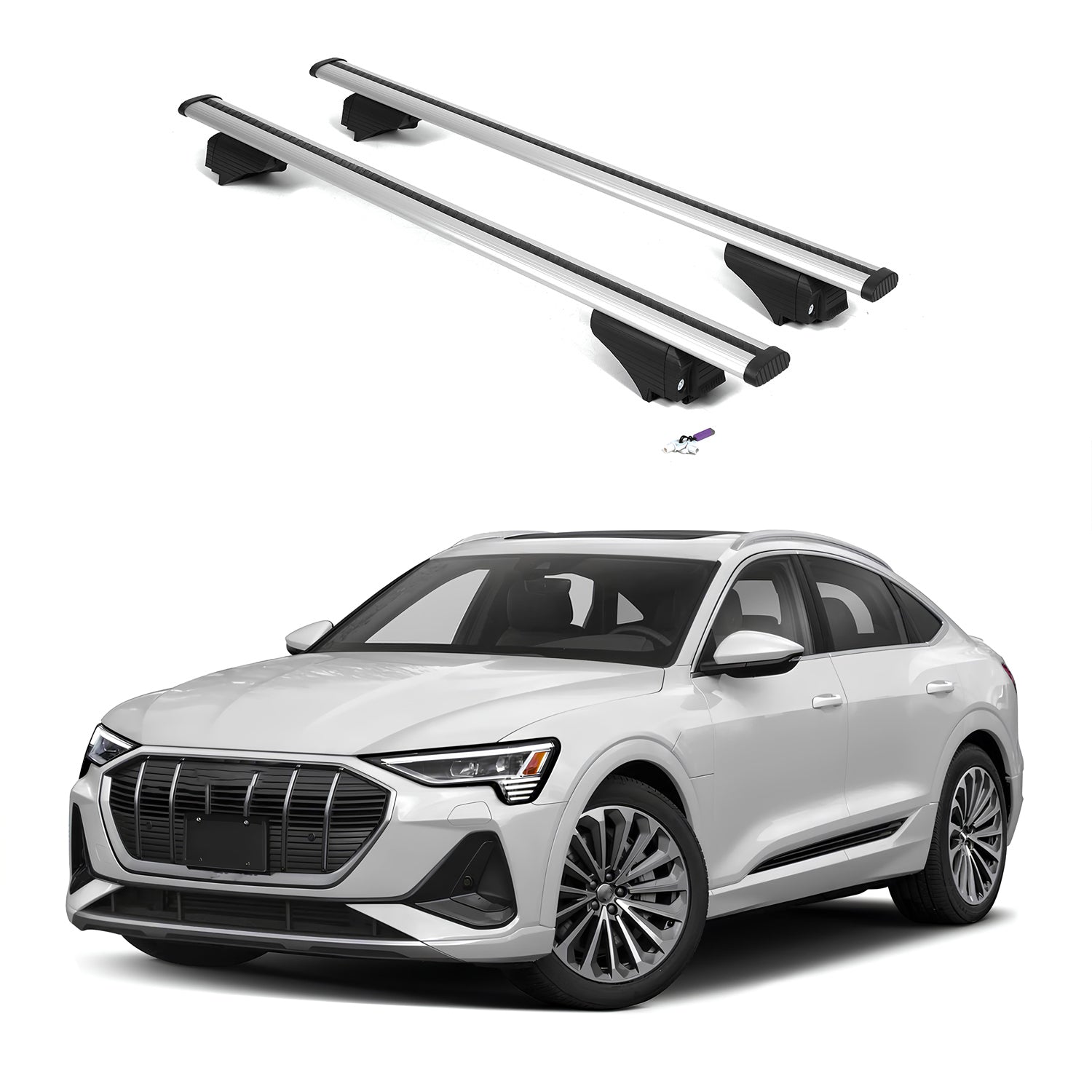 ERKUL Roof Rack Cross Bars for Audi e-tron Sportback 2020-2023 - Silver