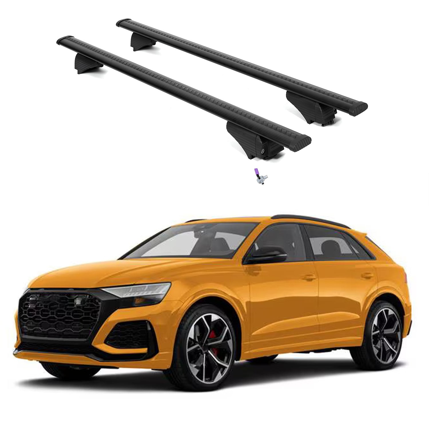 ERKUL Roof Rack Cross Bars for Audi RS Q8 2020-2026 with Flush Rails - Black