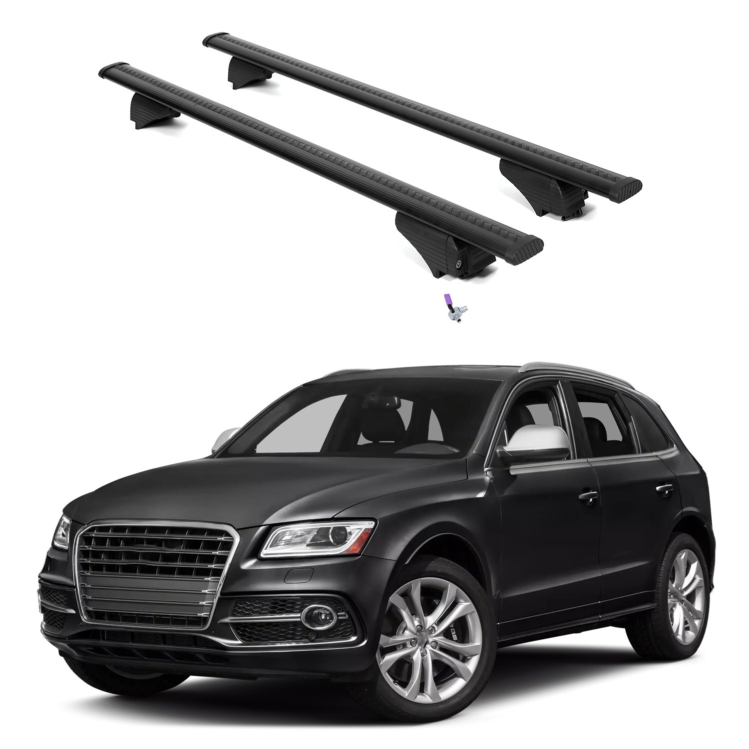 ERKUL Roof Rack Cross Bars for Audi SQ5 2014-2017 with Flush Rails - Black
