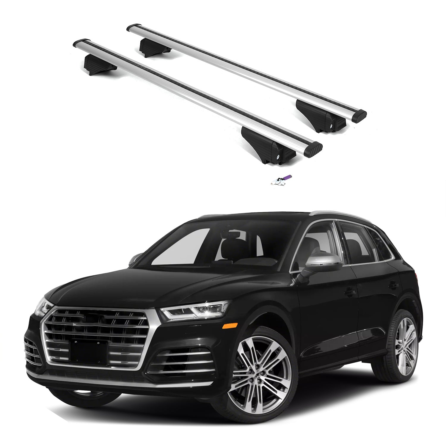 ERKUL Roof Rack Cross Bars for Audi SQ5 2018-2026 with Flush Rails - Silver