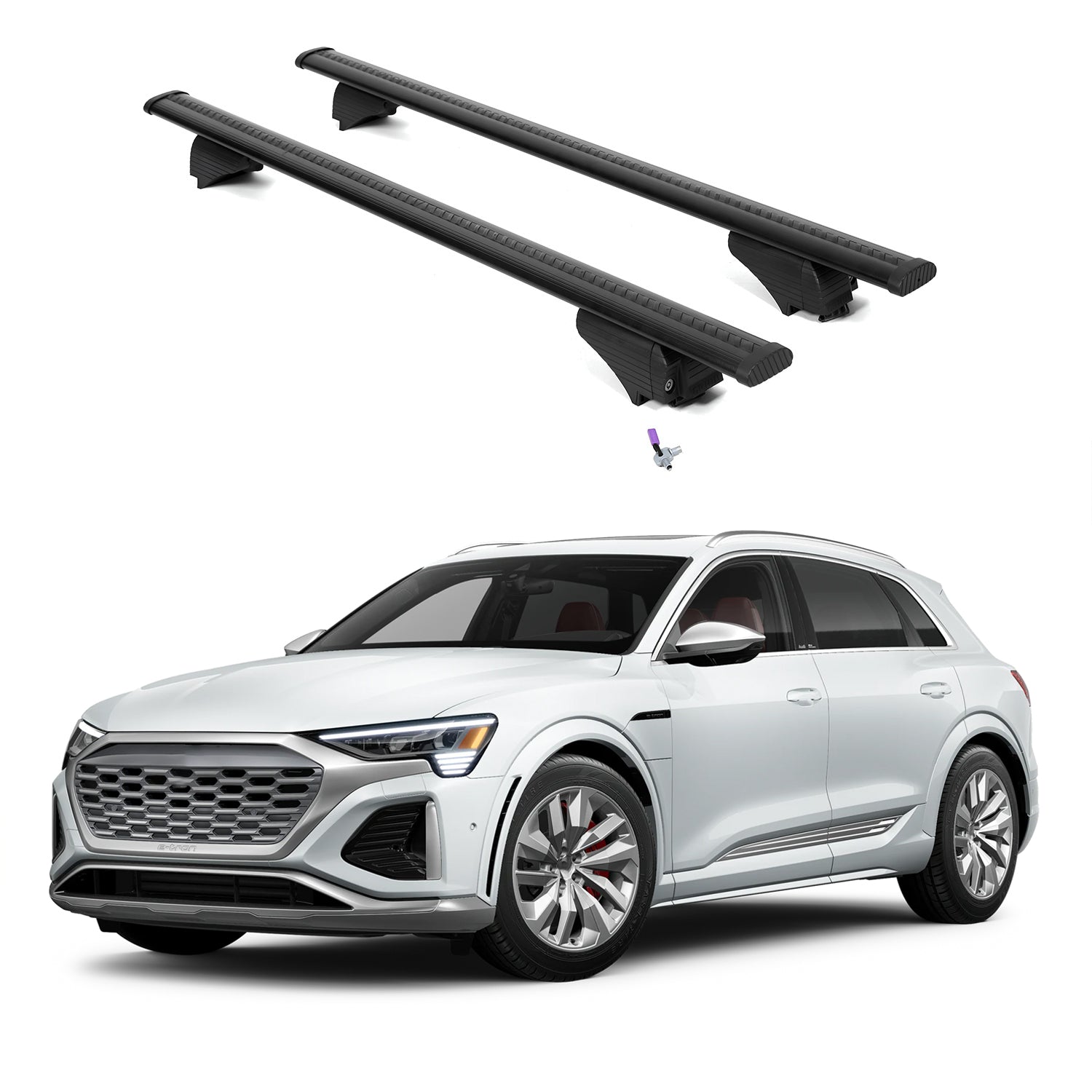 ERKUL Roof Rack Cross Bars for Audi SQ8 e-tron 2024-2026 - Flush Rails - Black