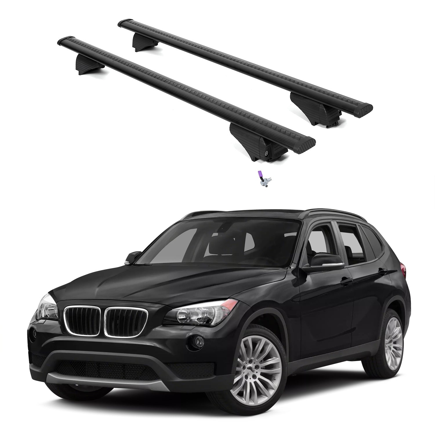 ERKUL Roof Rack Cross Bars for BMW X1 E84 2011-2015 with Flush Rails - Black