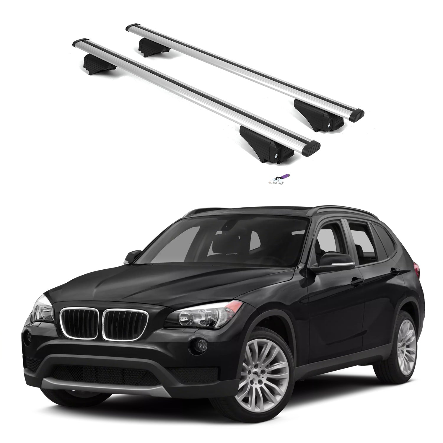 ERKUL Roof Rack Cross Bars for BMW X1 E84 2011-2015 with Flush Rails - Silver