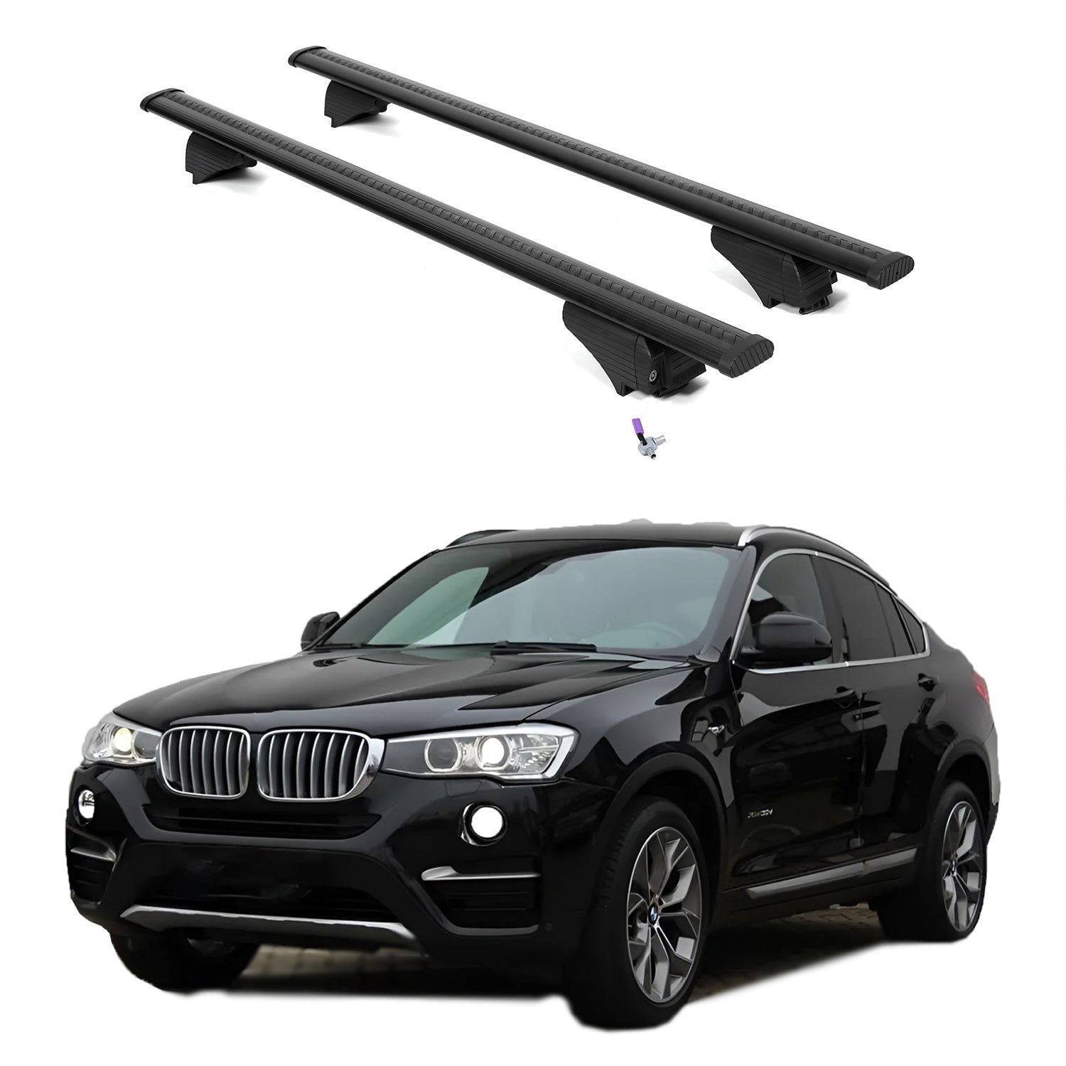 ERKUL Roof Rack Cross Bars for BMW X4 F26 2015-2018 - Black
