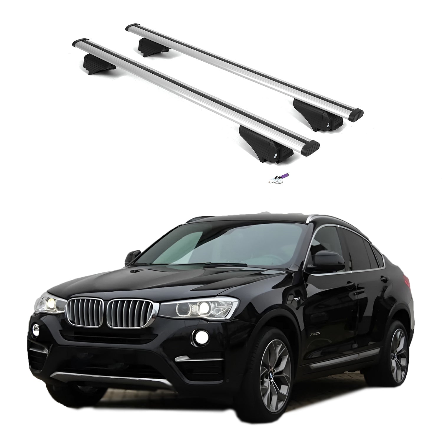 ERKUL Roof Rack Cross Bars for BMW X4 F26 2015-2018 - Silver
