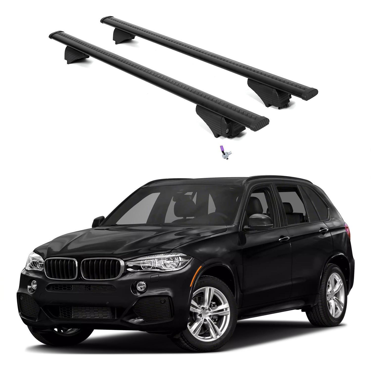 ERKUL Roof Rack Cross Bars for BMW X5 F15 2014-2018 with Flush Rails - Black