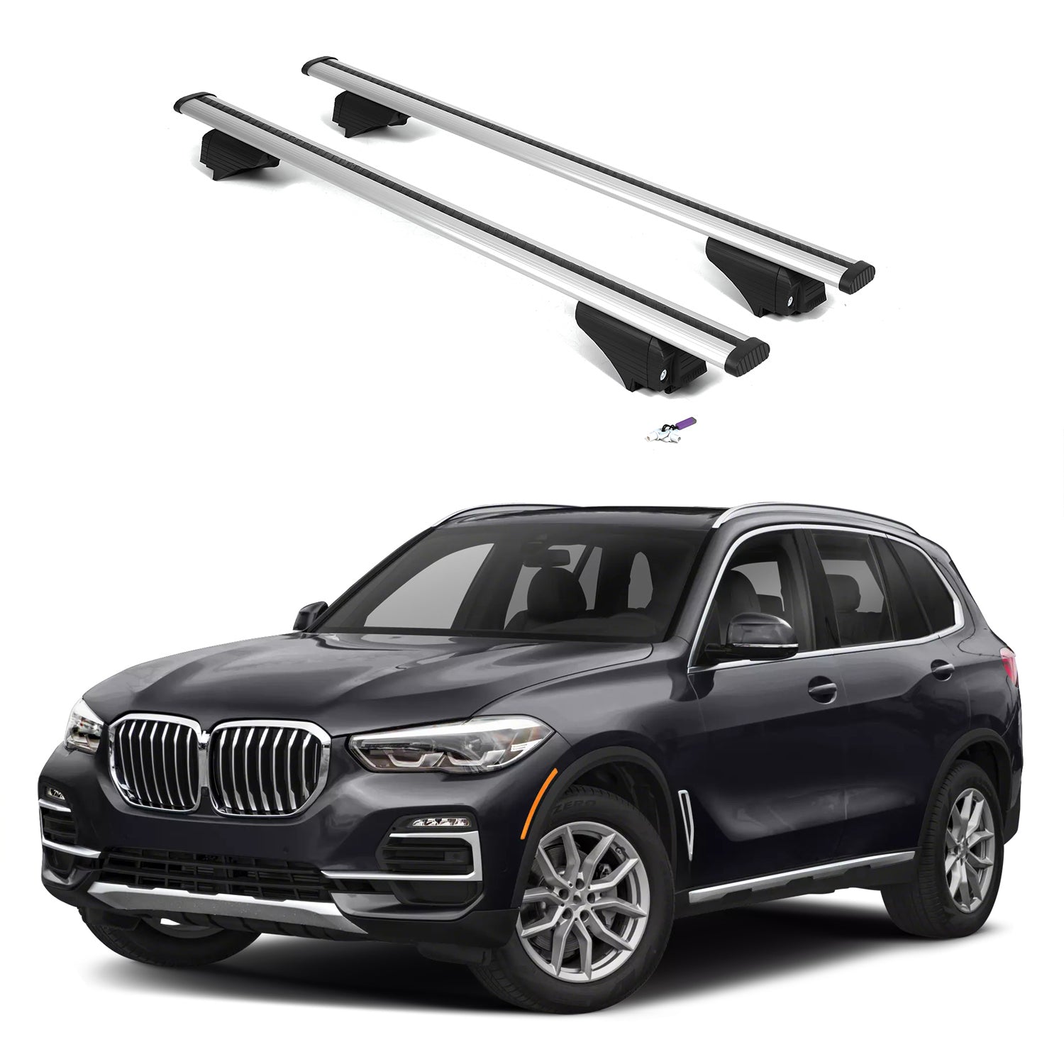 ERKUL Roof Rack Cross Bars for BMW X5 G05 2019-2026 with Flush Rails - Silver
