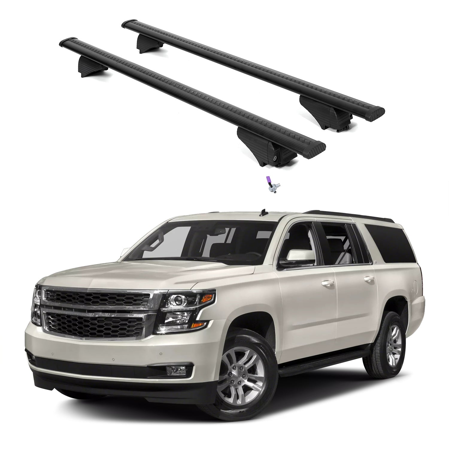 ERKUL Roof Rack Cross Bars for Chevrolet Chevy Suburban 2015-2020 - Black