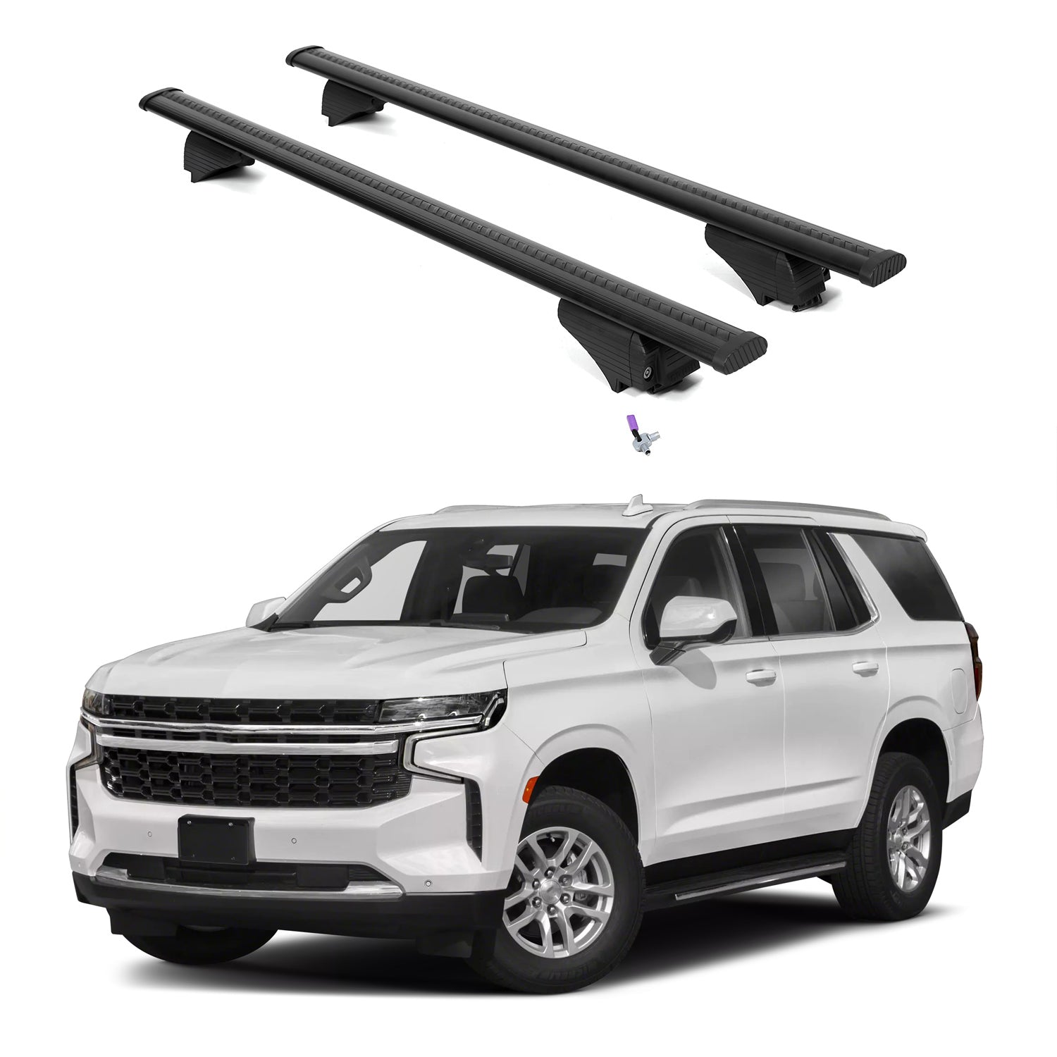 ERKUL Roof Rack Cross Bars for Chevy Tahoe 2021-2026 with Flush Rails - Black