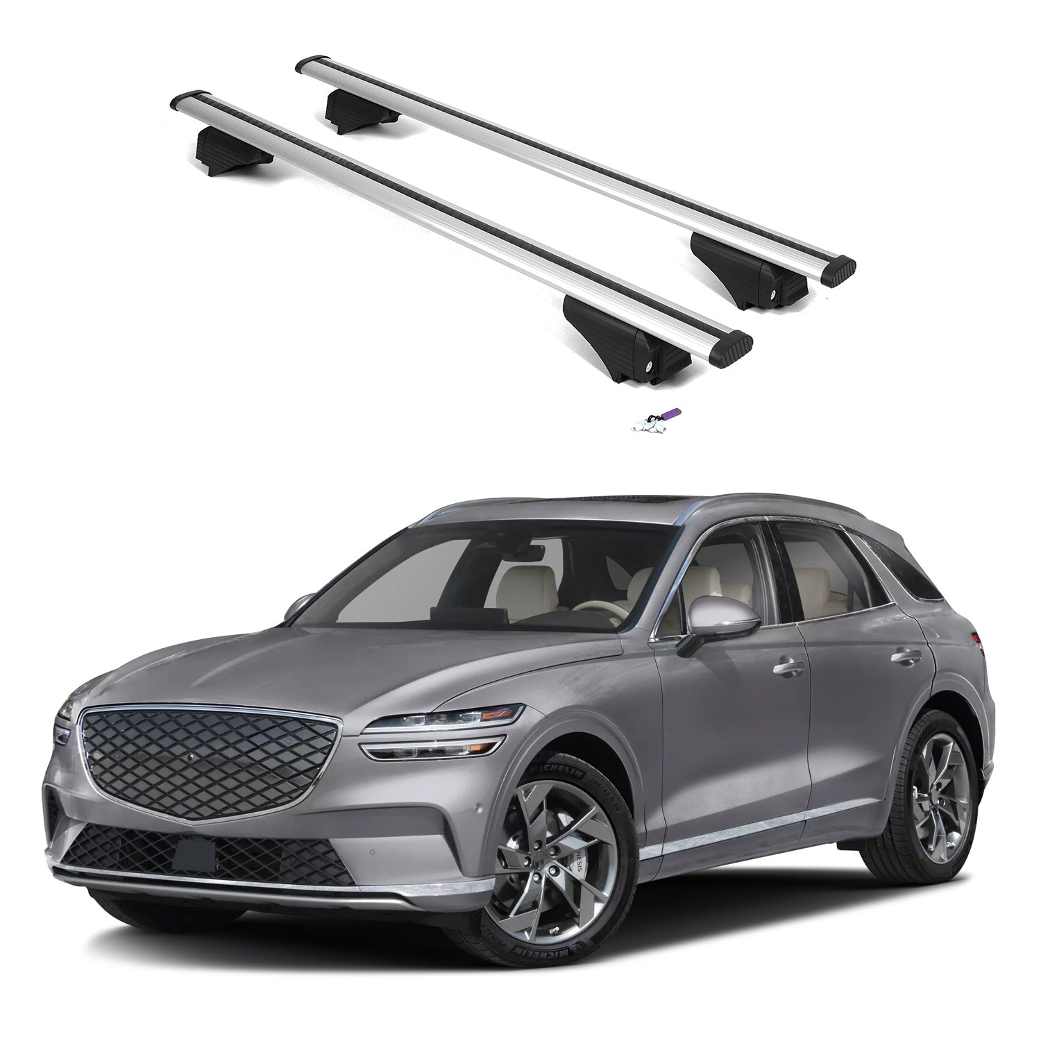 220lbs Roof Rack Cross Bars for Genesis GV70 Electrified EV 2023-2026 - Silver