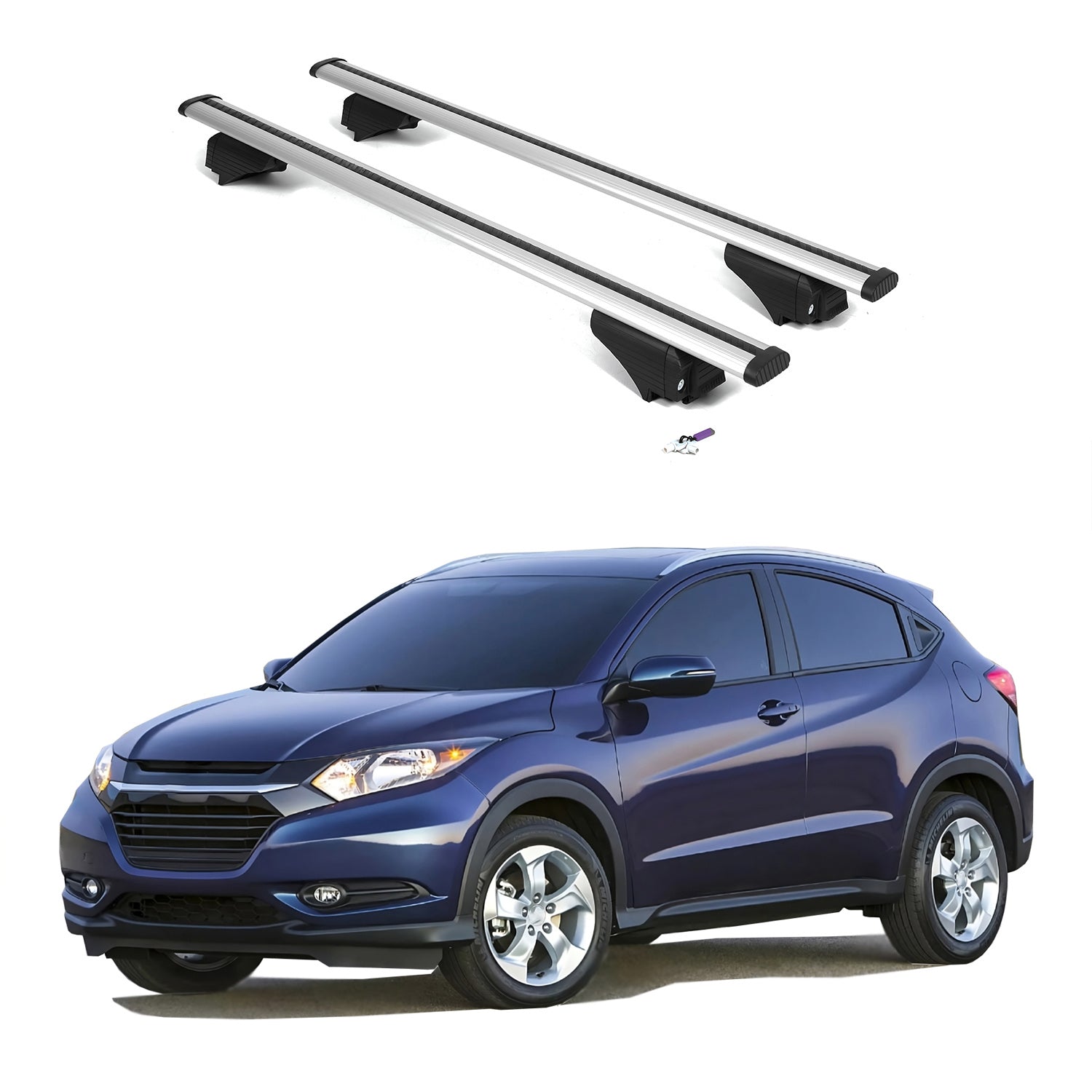 ERKUL Roof Rack Cross Bars for Honda HR-V HRV 2016-2022 - Flush Rails - Silver