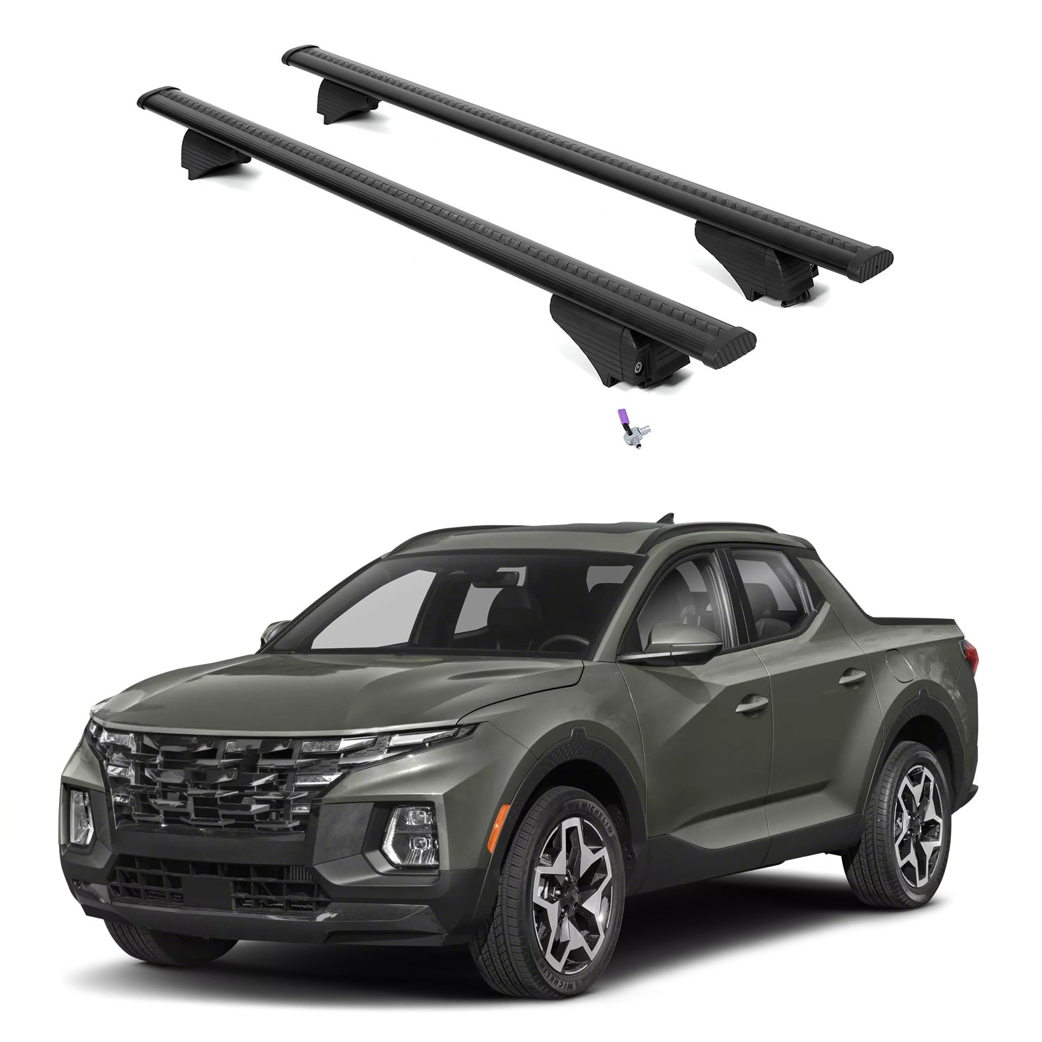 ERKUL Roof Rack Cross Bars for Hyundai Santa Cruz 2022-2026 - Black