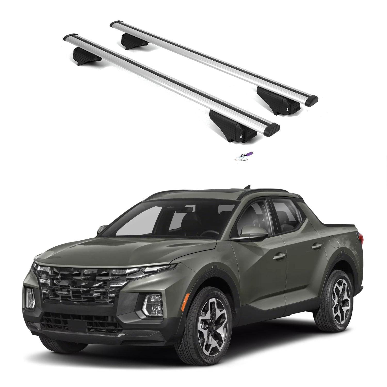 ERKUL Roof Rack Cross Bars for Hyundai Santa Cruz 2022-2026 - Silver