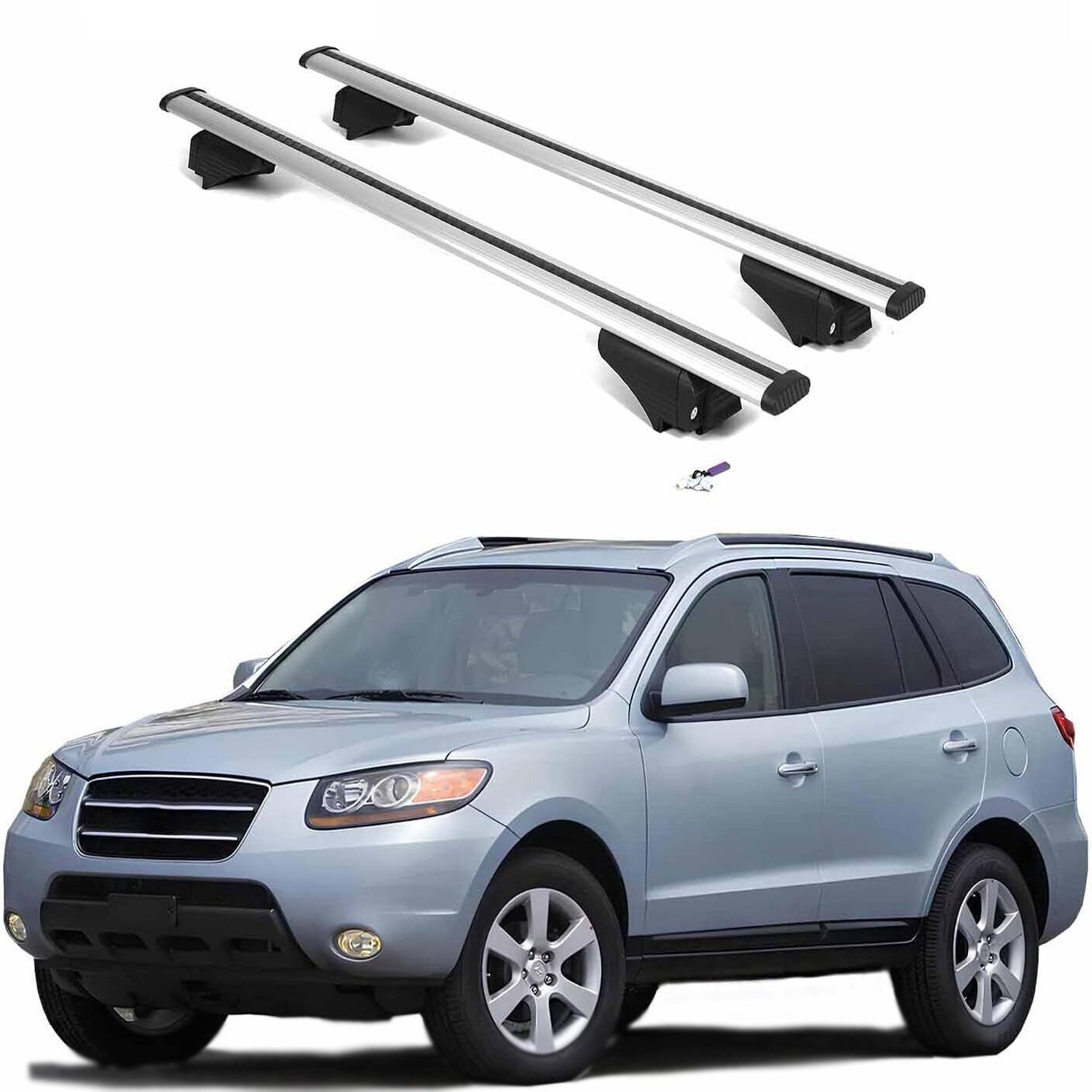 ERKUL Roof Rack Cross Bars for Hyundai Santa Fe 2006-2012 - Silver