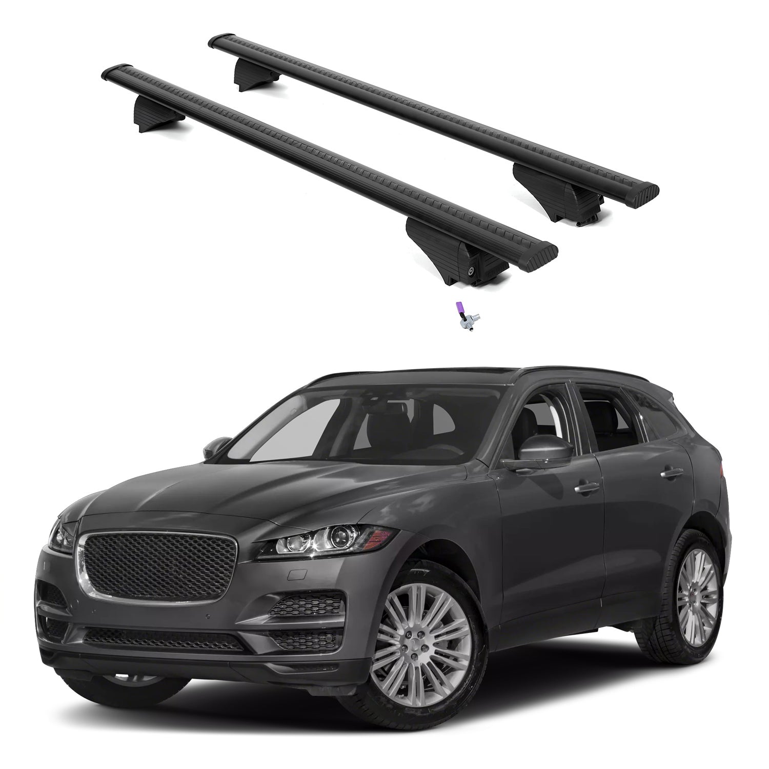 ERKUL Roof Rack Cross Bars for Jaguar F-Pace 2017-2026 with Flush Rails - Black
