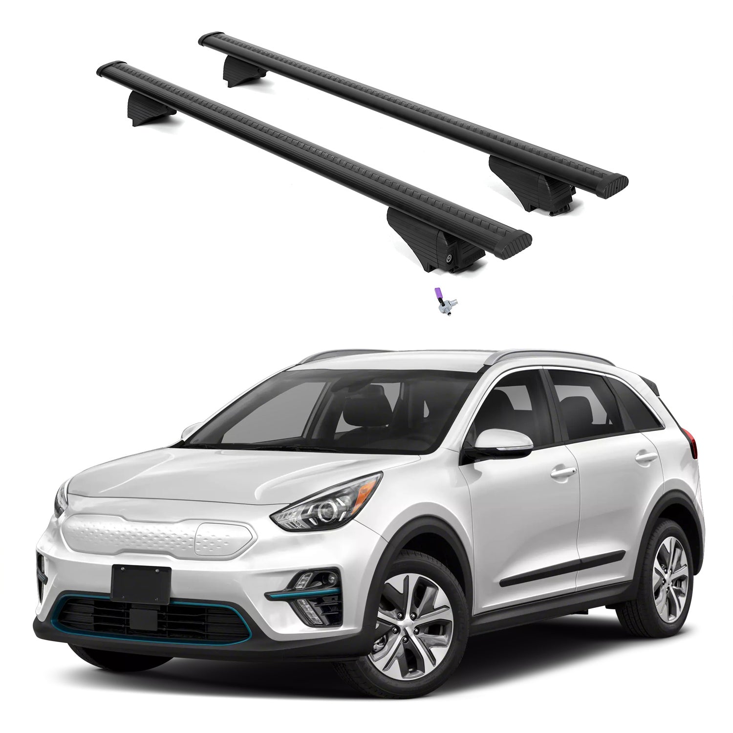 ERKUL Roof Rack Cross Bars for Kia E-Niro Niro EV 2019-2022 - Black
