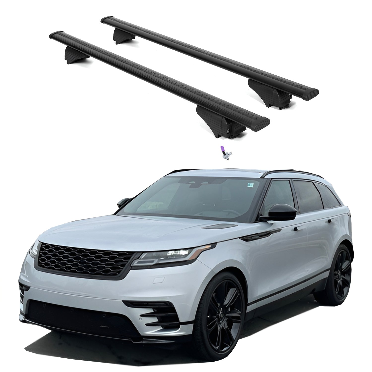 ERKUL Roof Rack Cross Bars for Range Rover Velar 2018-2026 - Flush Rails - Black