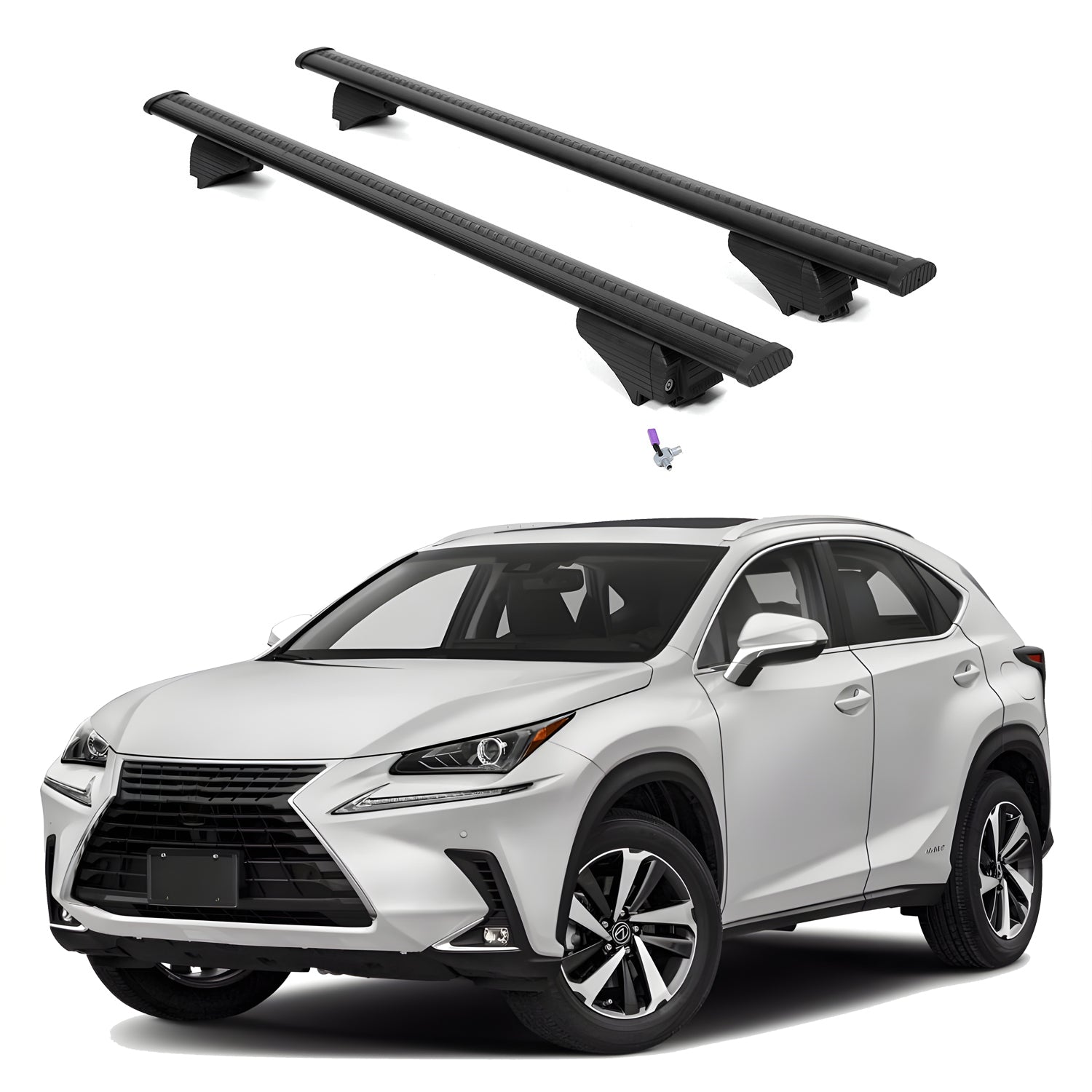 ERKUL Roof Rack Cross Bars for Lexus NX200T NX300 NX300H 2015-2021 - Black