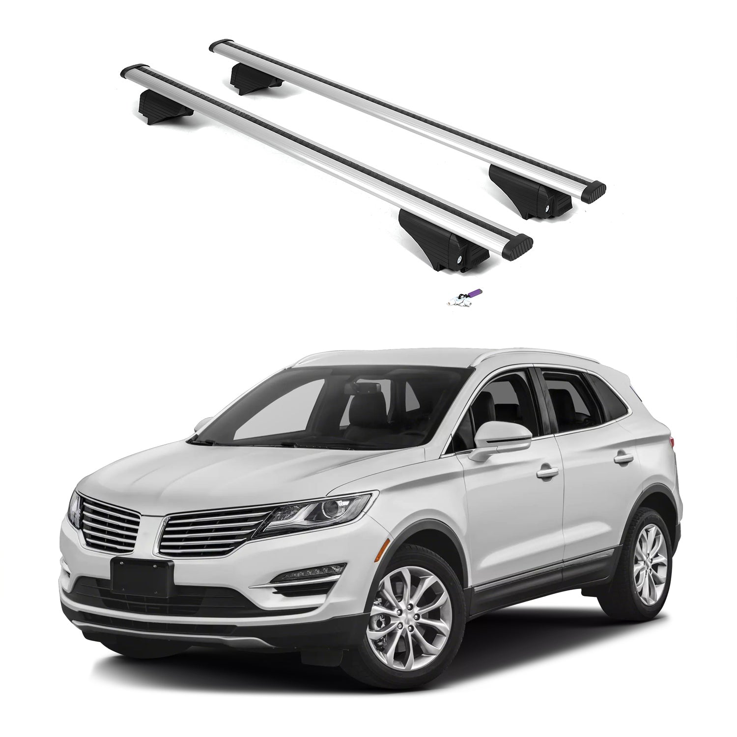 ERKUL Roof Rack Cross Bars for Lincoln MKC 2015-2019 - Silver