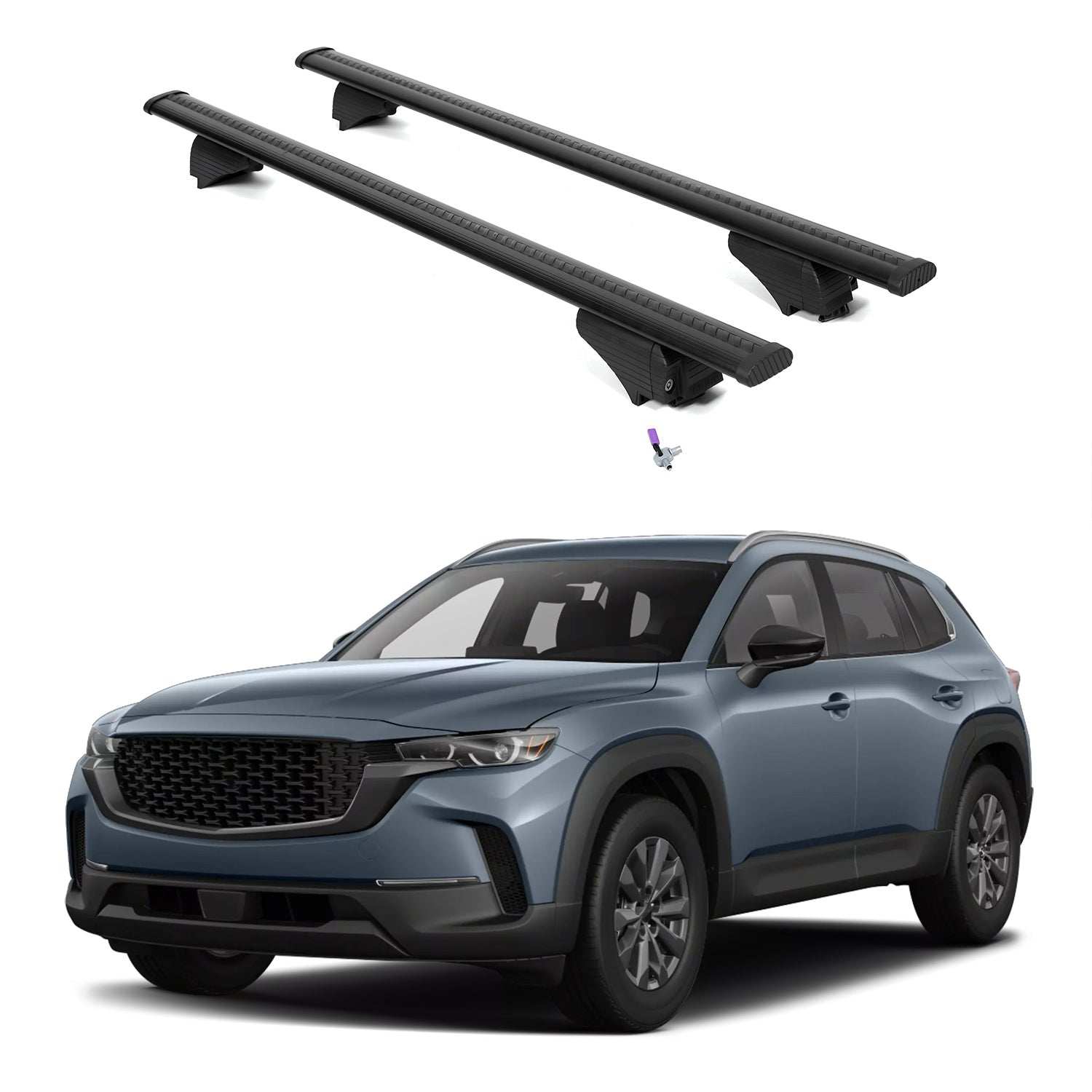 ERKUL Roof Rack Cross Bars for Mazda CX-50 CX50 2023-2026 - Flush Rails - Black