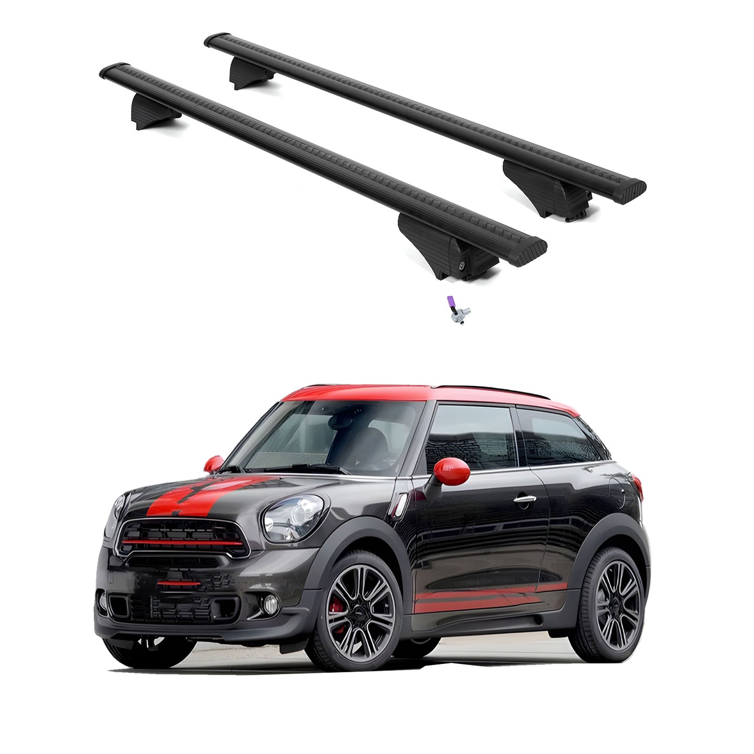 ERKUL Roof Rack Cross Bars for Mini Cooper Paceman 2011-2016 - Black