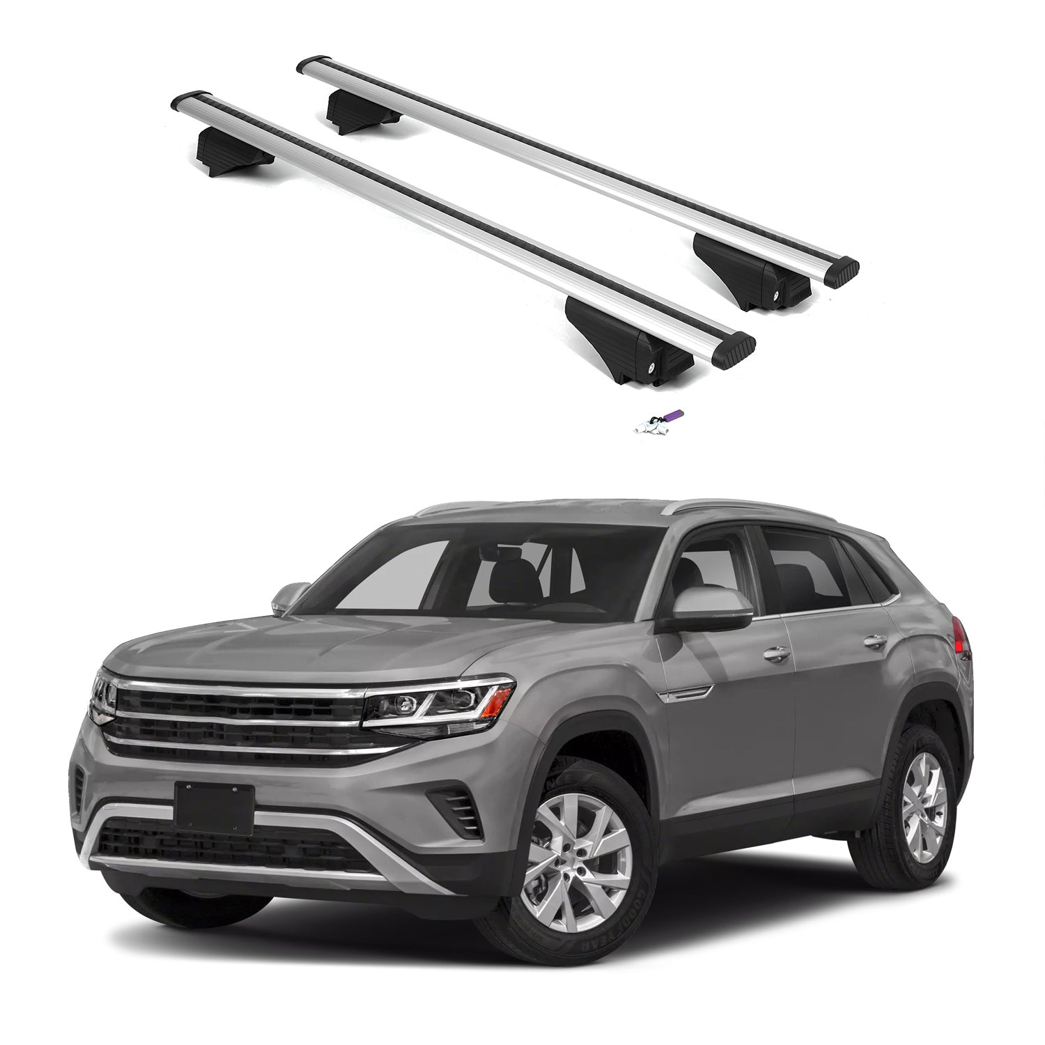 ERKUL Roof Rack Cross Bars for Volkswagen Atlas Cross Sport 2020-2026 - Silver