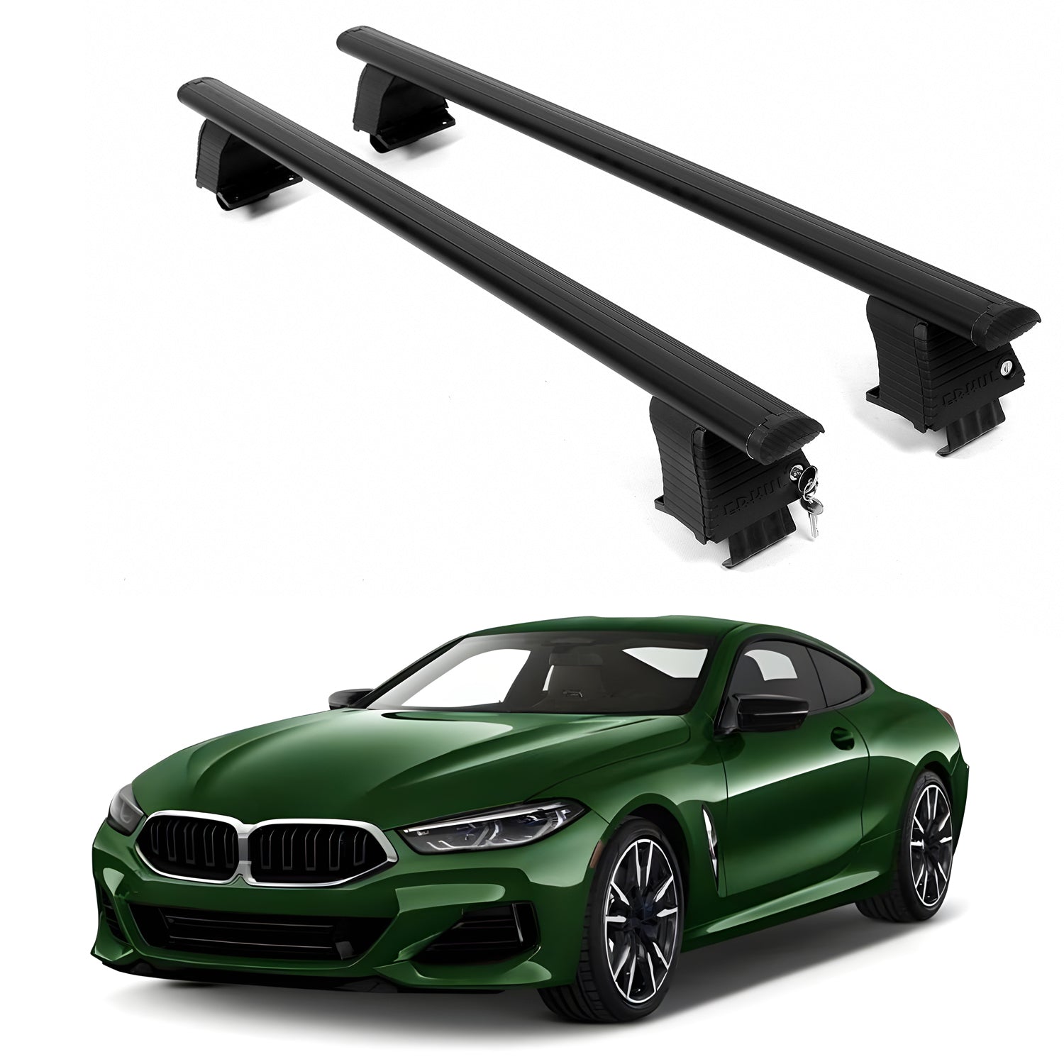 ERKUL Roof Rack Crossbars For BMW 8 SERIES 2019-2026 Naked Roof Aluminum Black