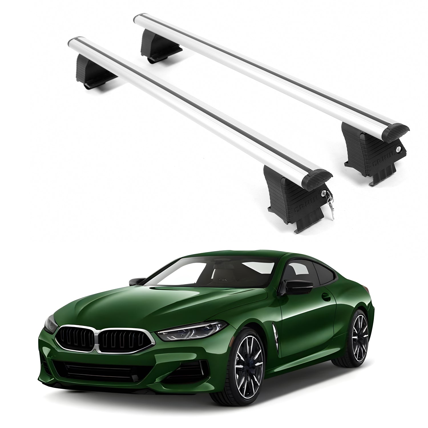 ERKUL Roof Rack Crossbars For BMW 8 SERIES 2019-2026 Naked Roof Aluminum Silver
