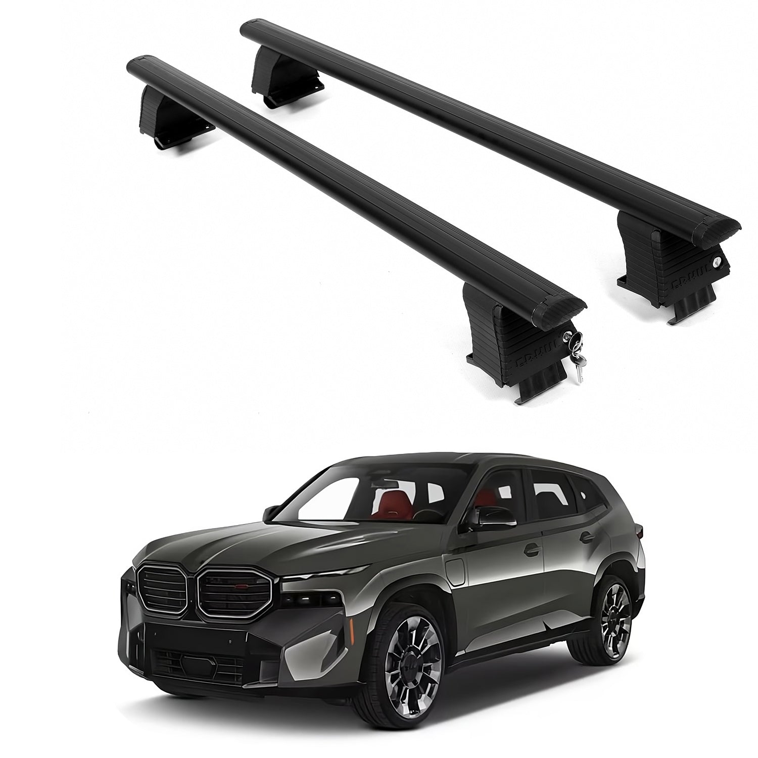 ERKUL Roof Rack Crossbars For BMW XM 2023-2026 Naked Roof Aluminum Black