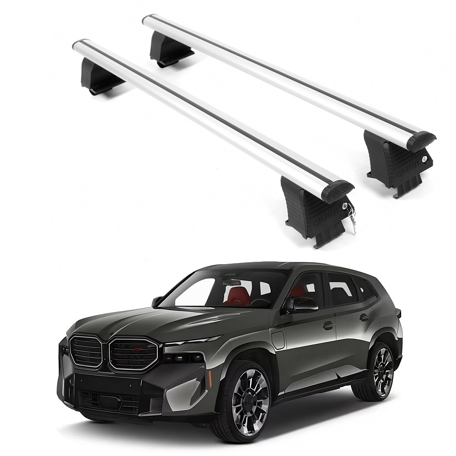 ERKUL Roof Rack Crossbars For BMW XM 2023-2026 Naked Roof Aluminum Silver