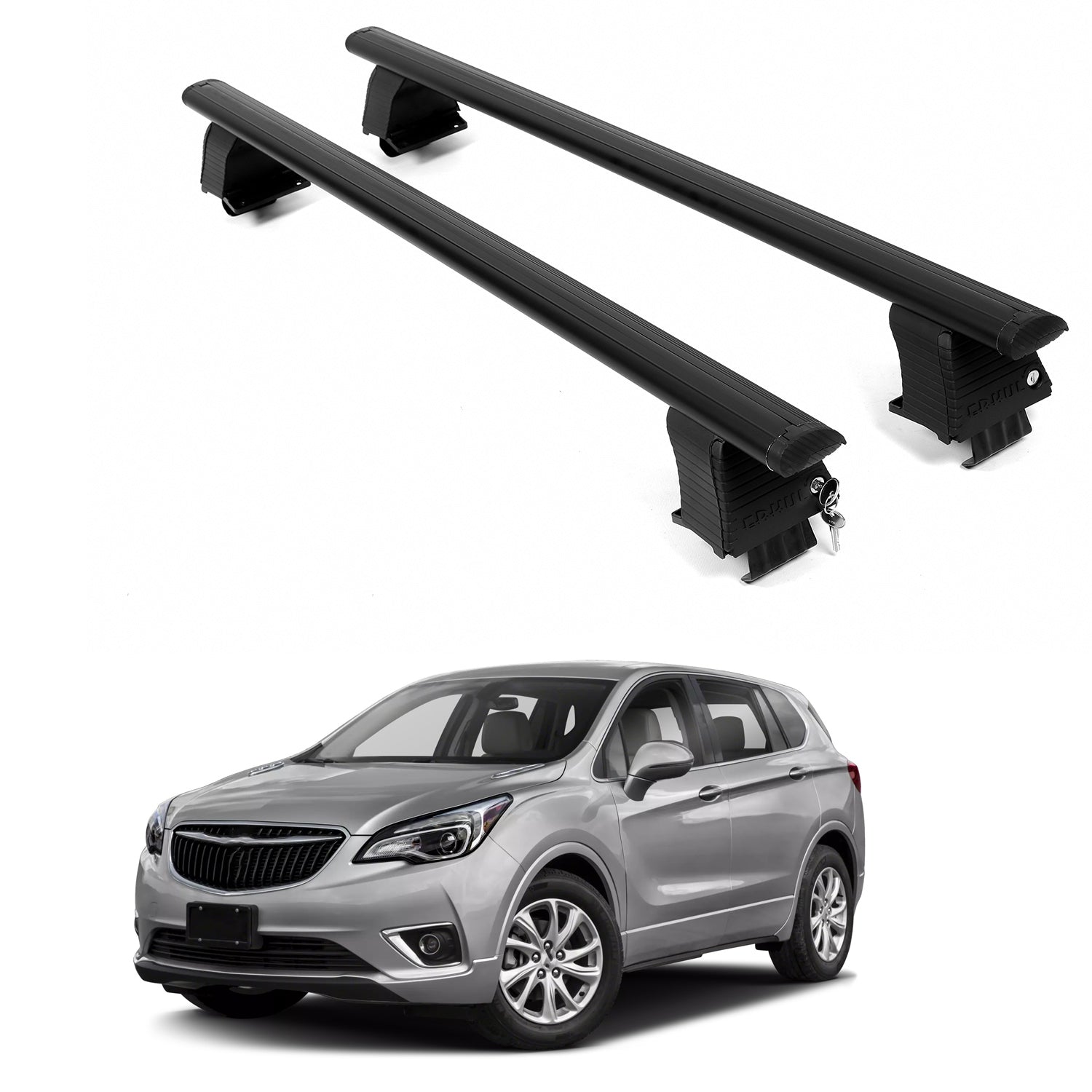 ERKUL Roof Rack Crossbars For BUICK ENVISION 2016-2020 Naked Roof Aluminum Black