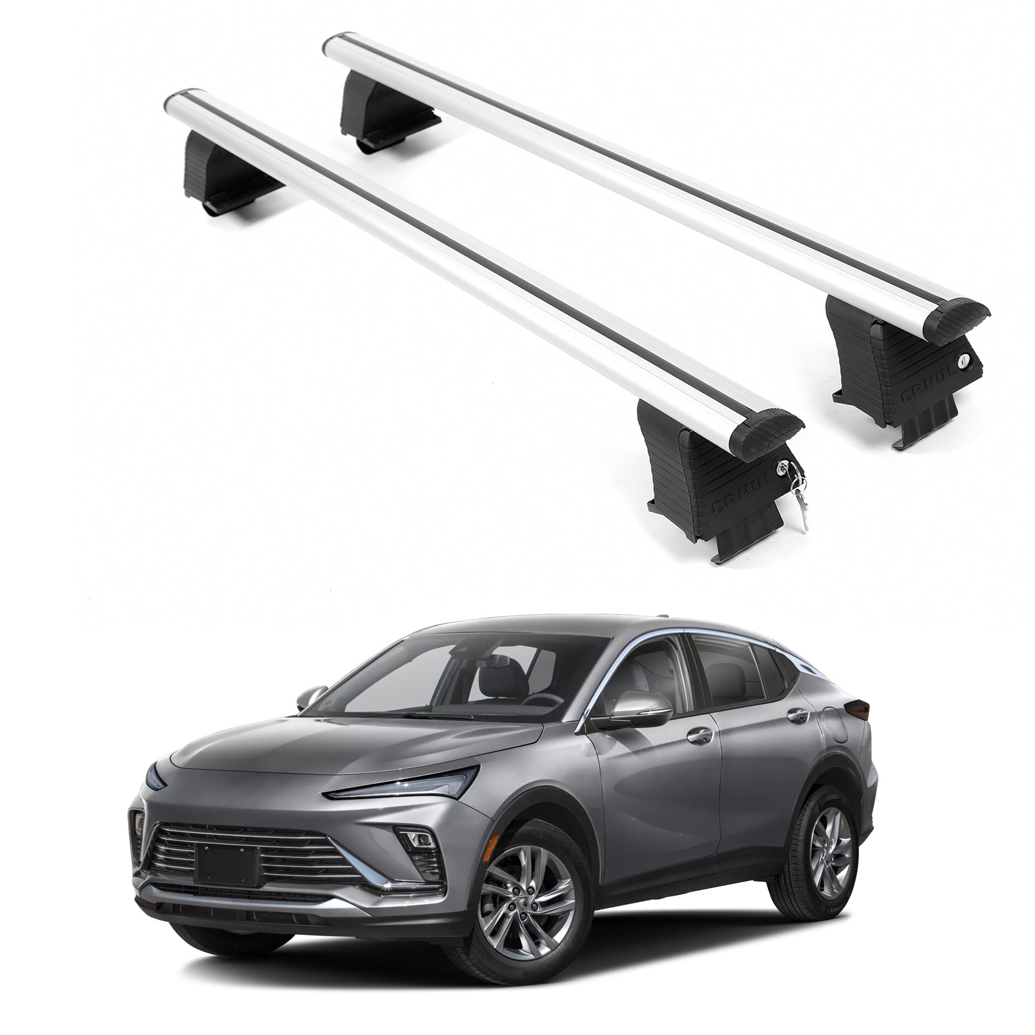 ERKUL Roof Rack Crossbars For BUICK ENVISTA 2024-2026 Naked Roof Aluminum Silver
