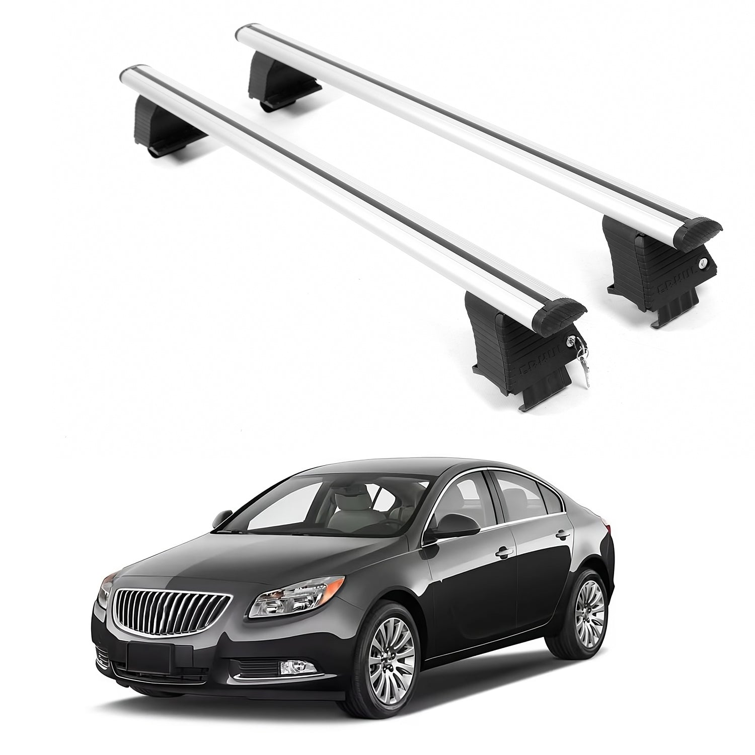 ERKUL Roof Rack Crossbars For BUICK REGAL 2011-2017 Naked Roof Aluminum Silver